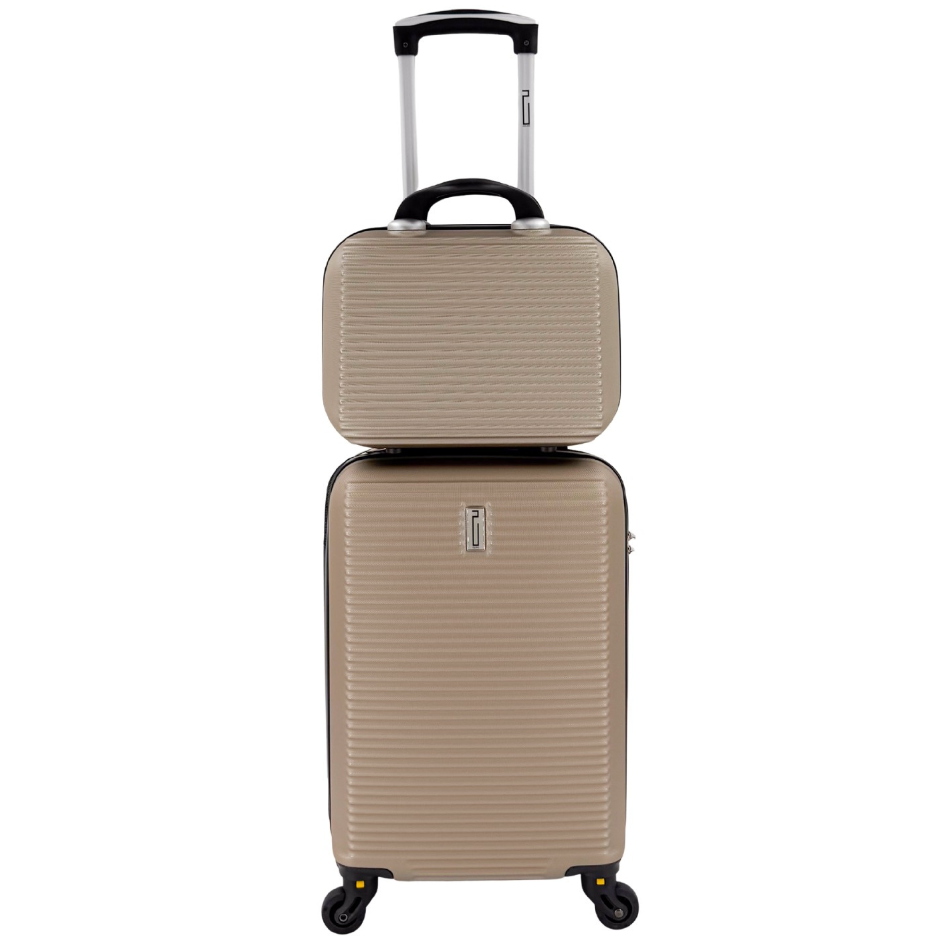 Valigia da cabina con beauty case per il weekend | Valigia piccola | Dimensioni: 45x36x20 | Champagne