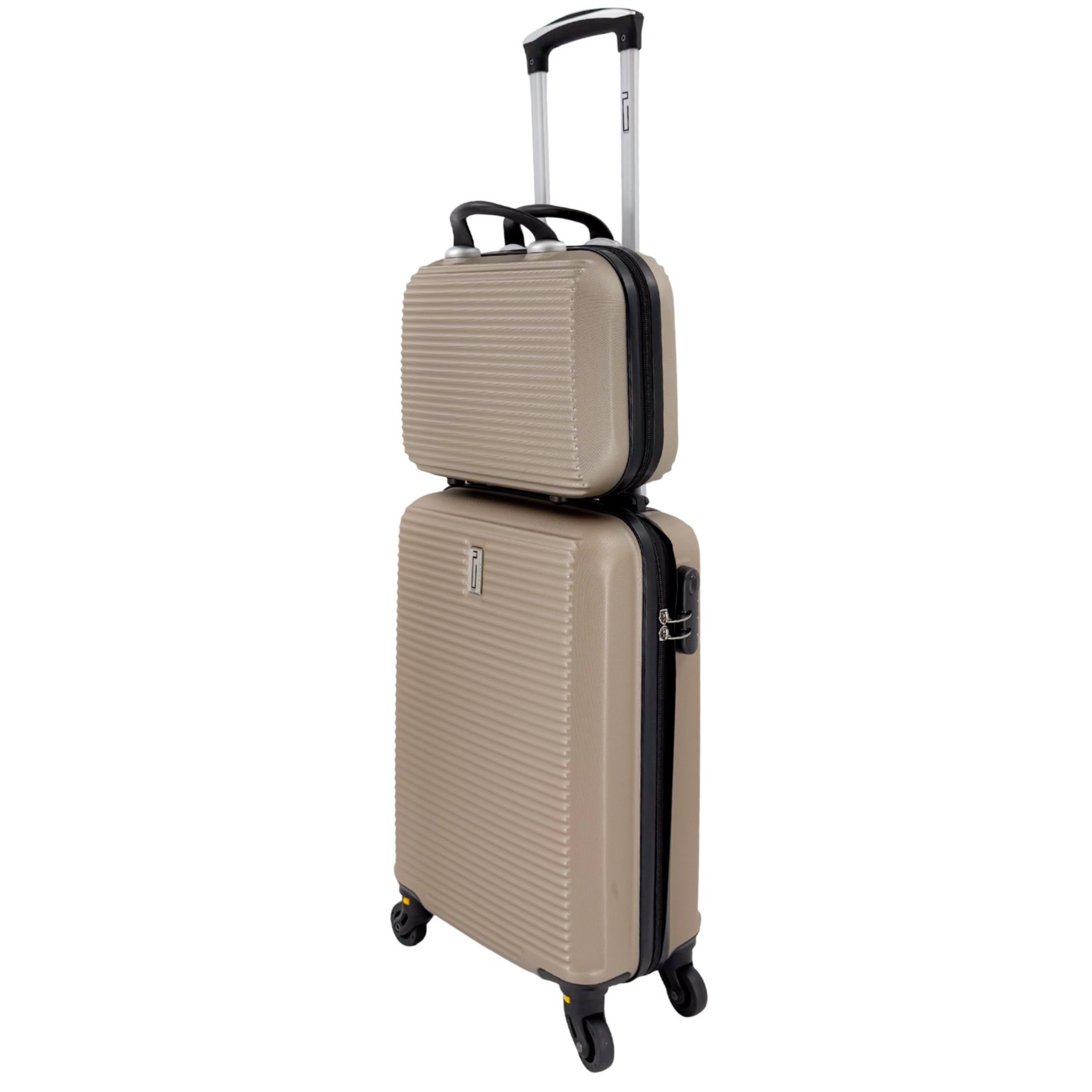 Valigia da cabina con beauty case per il weekend | Valigia piccola | Dimensioni: 45x36x20 | Champagne