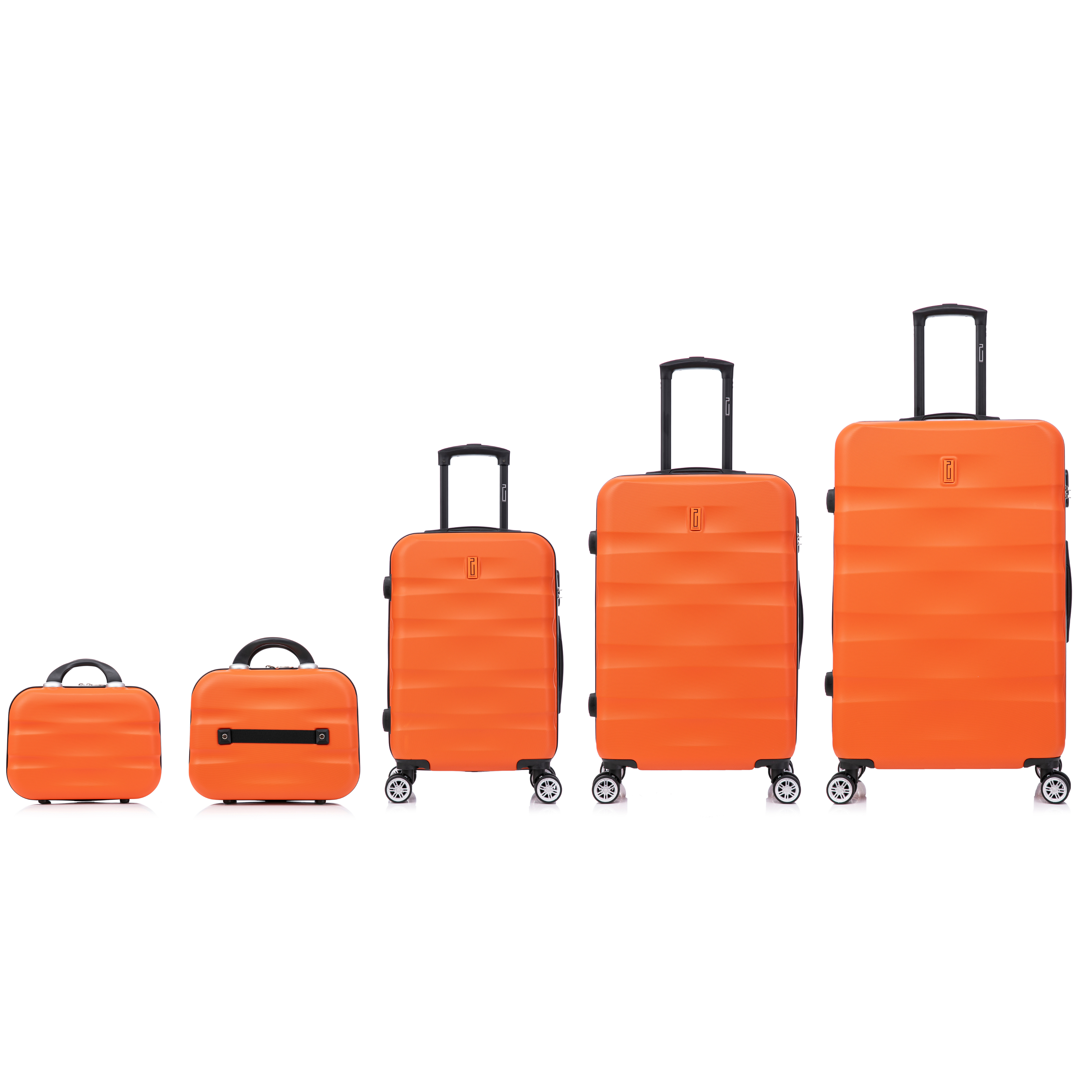 Set valises 5 pièces AeroWave – cabine, moyenne, grande + 2 vanity - Vert