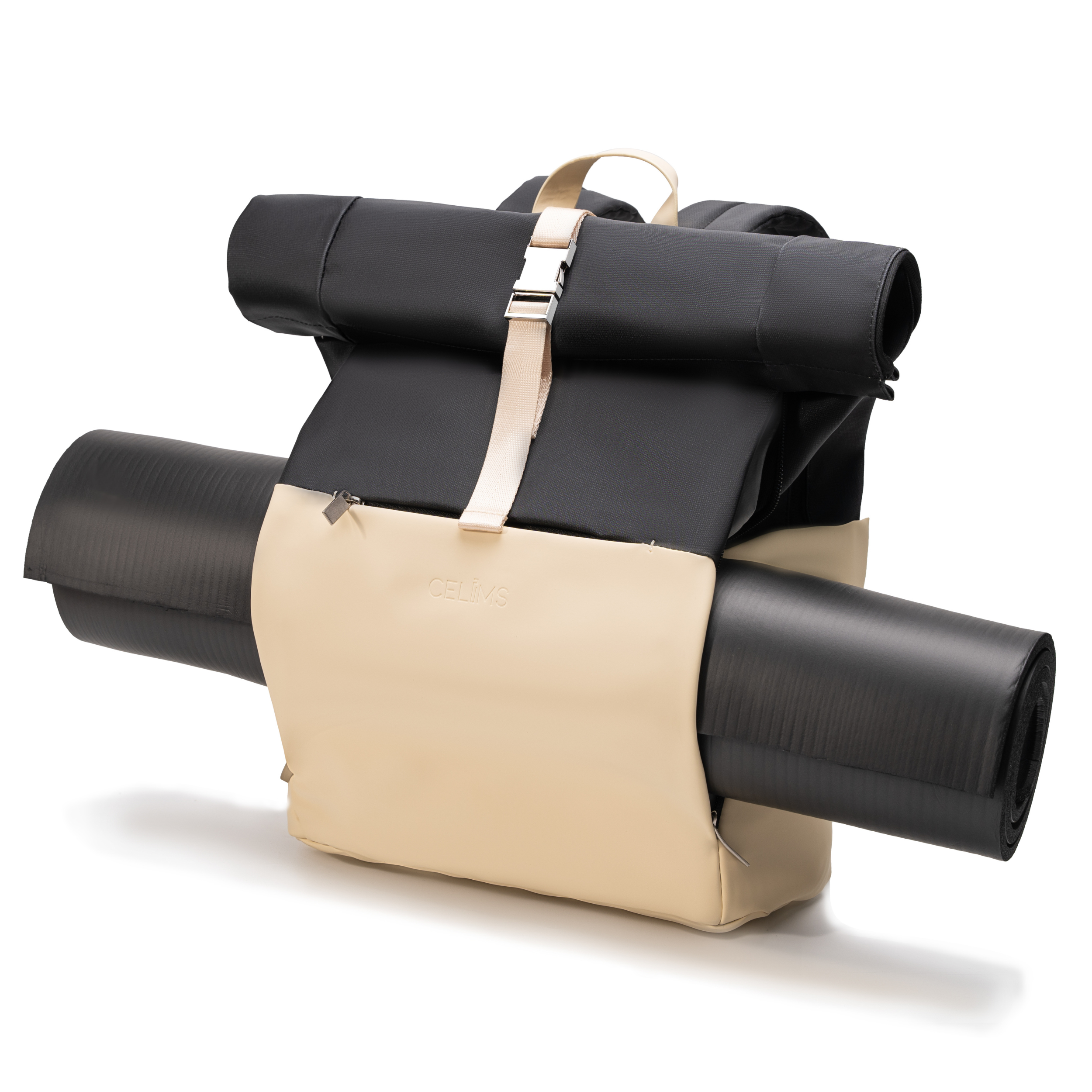 Sac à dos Roll-Top CELIMS - Bagage à Main 40x30x20cm - Imperméable & Ultra-Résitant - Sand