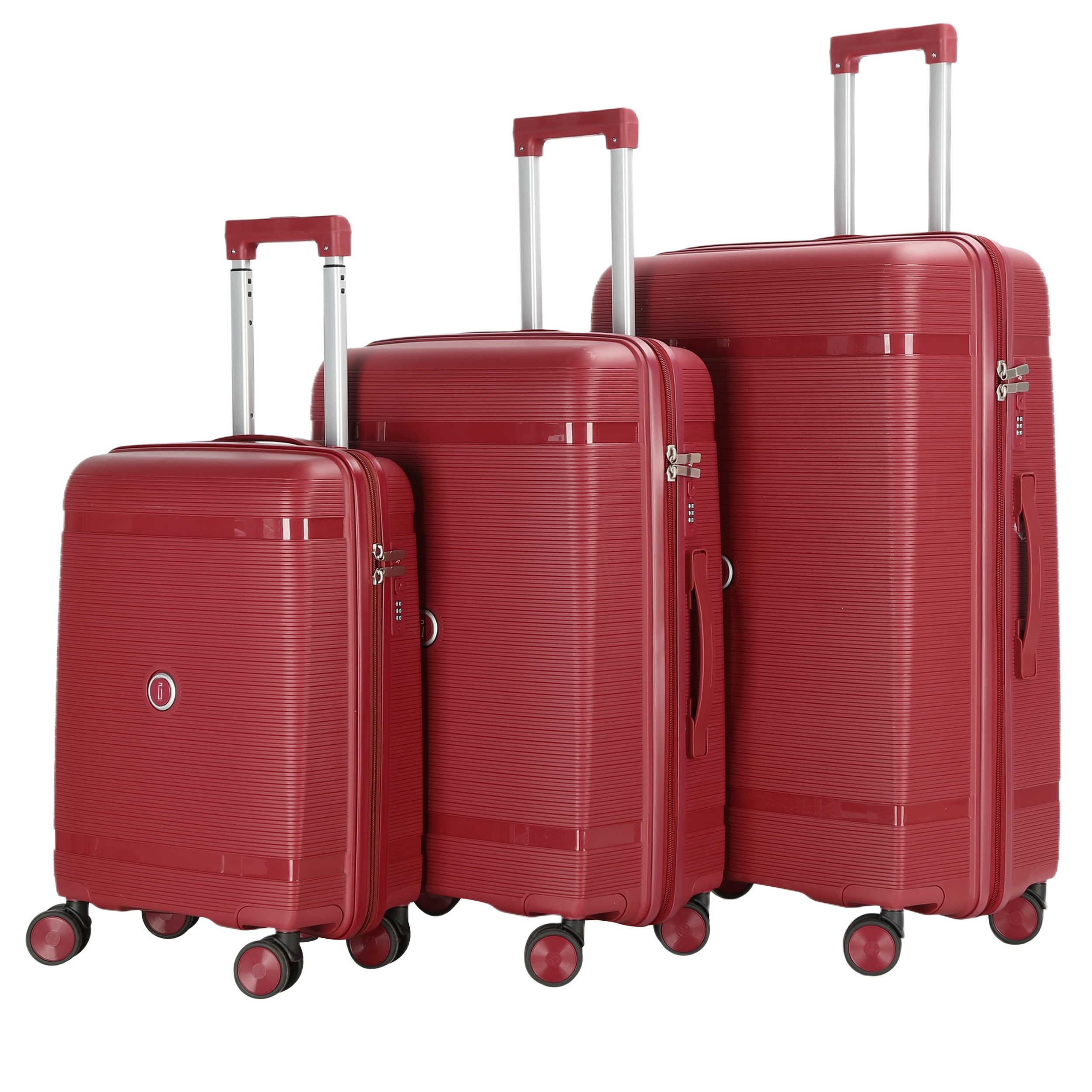 Set 3 Valises – Polypropylène (XL-75cm) (L-65cm) (S-55cm) – Rouge