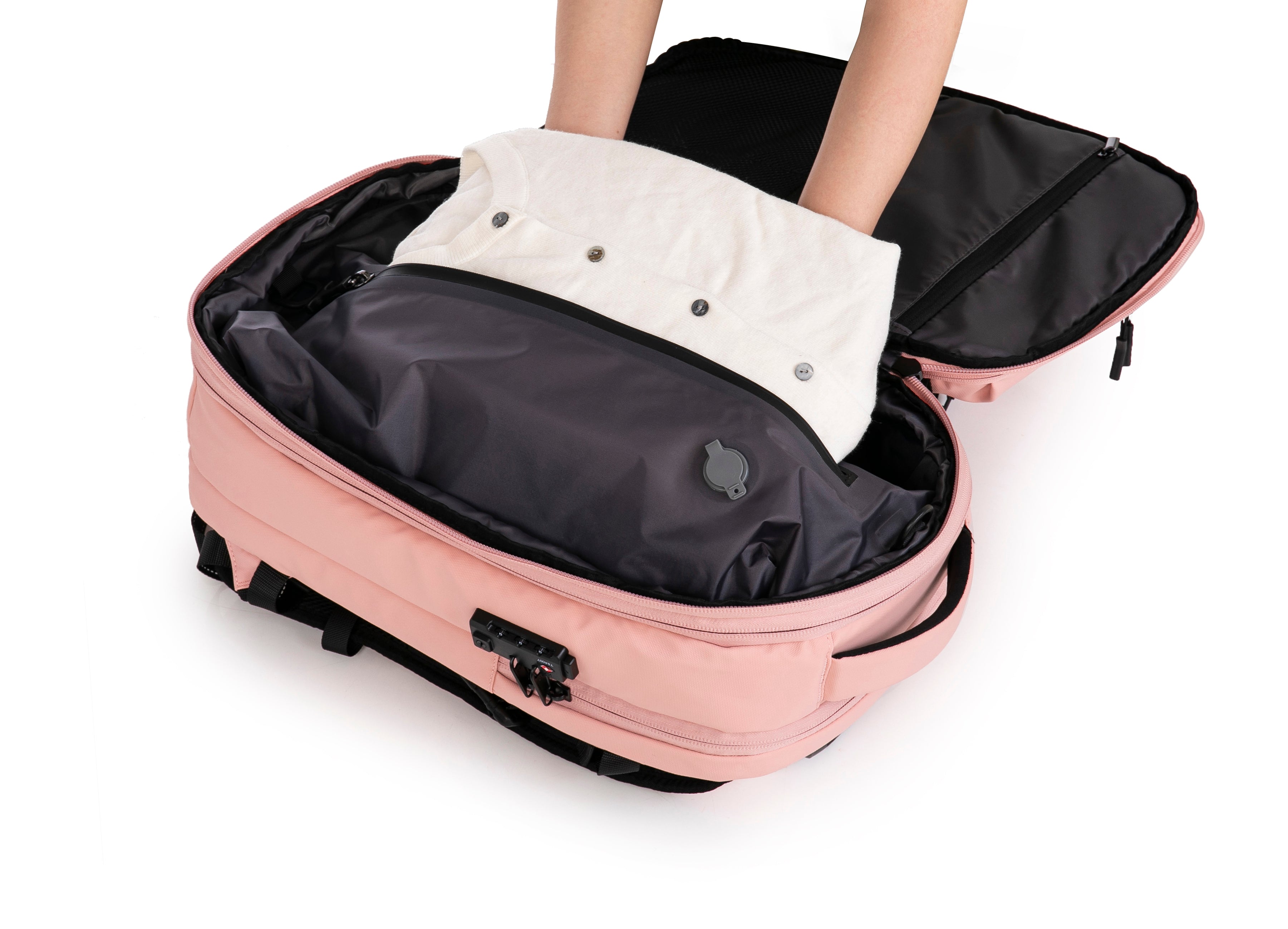 Mochila de viaje | Mochila de vacío | Impermeable – Negro con bomba