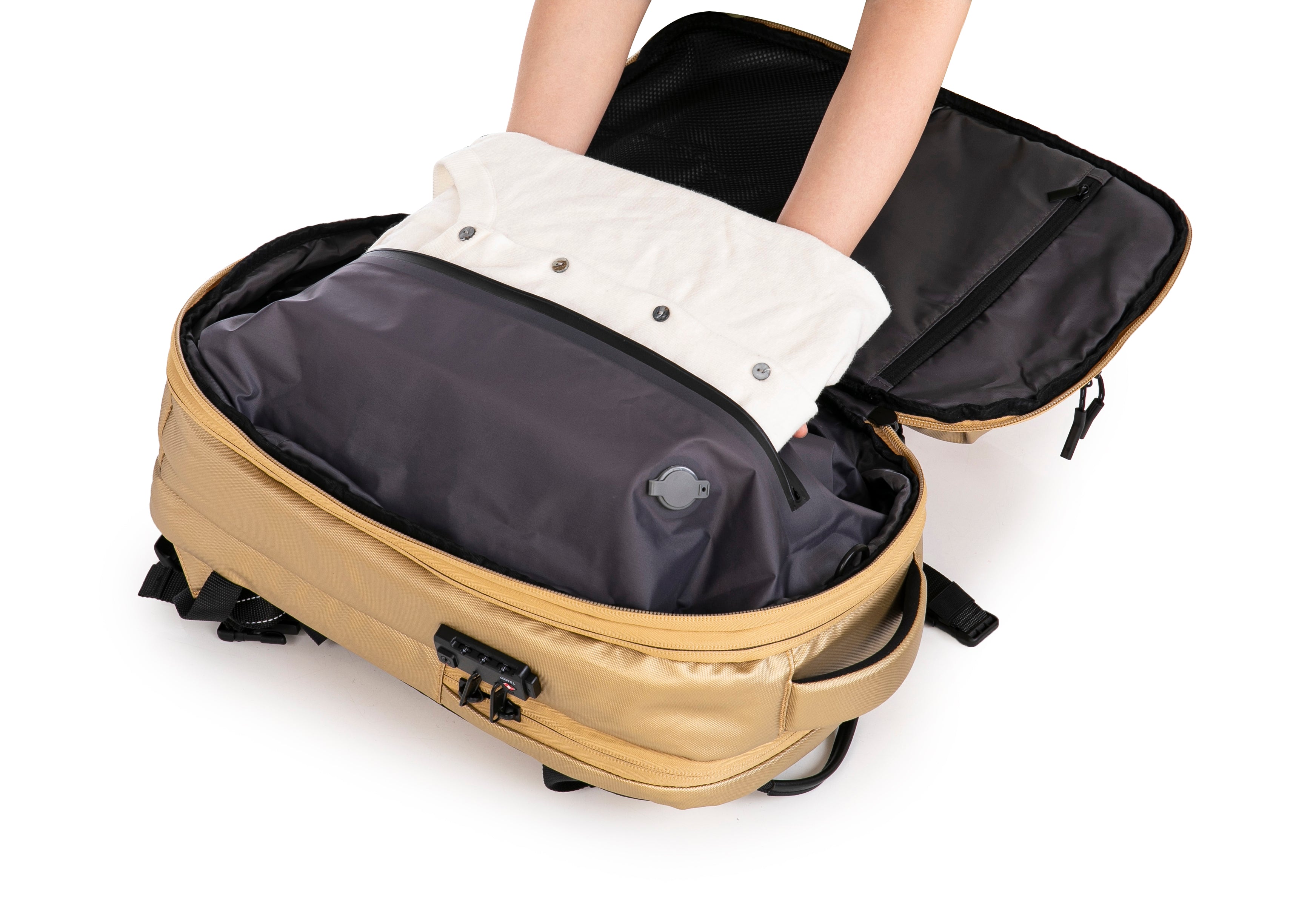 Mochila de viaje | Mochila de vacío | Impermeable – Negro con bomba