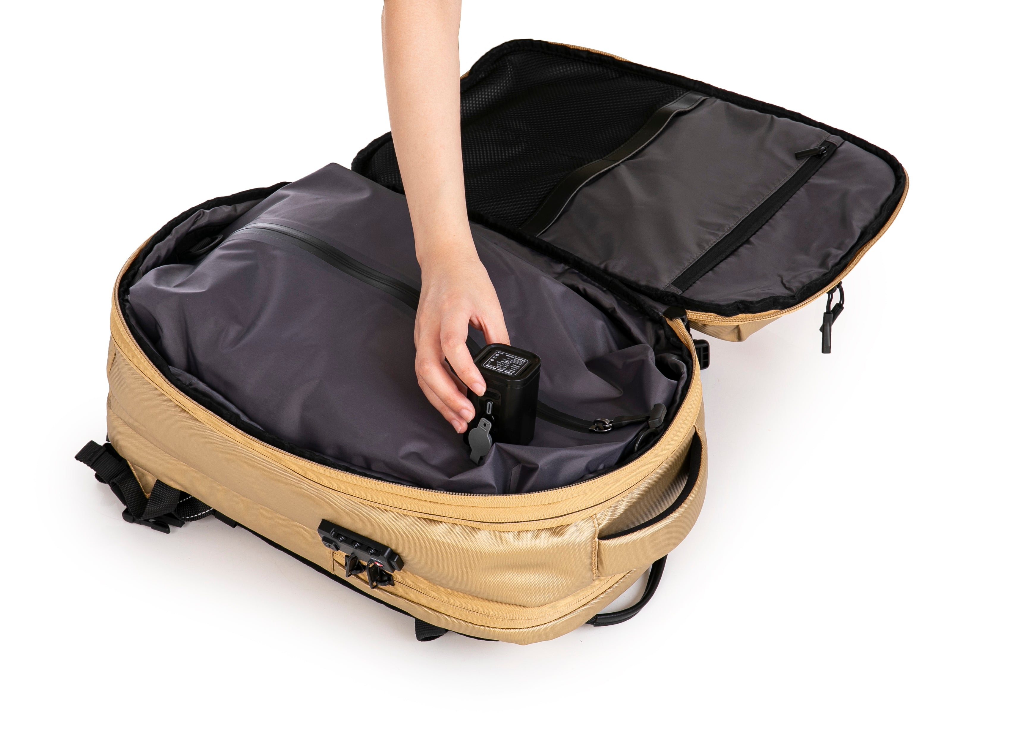 Mochila de viaje | Mochila de vacío | Impermeable – Negro con bomba