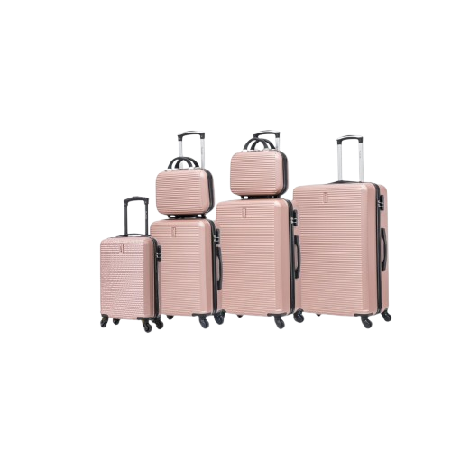 Set di valigie da weekend da 6 pezzi: 4 valigie + 2 beauty case - Oro rosa