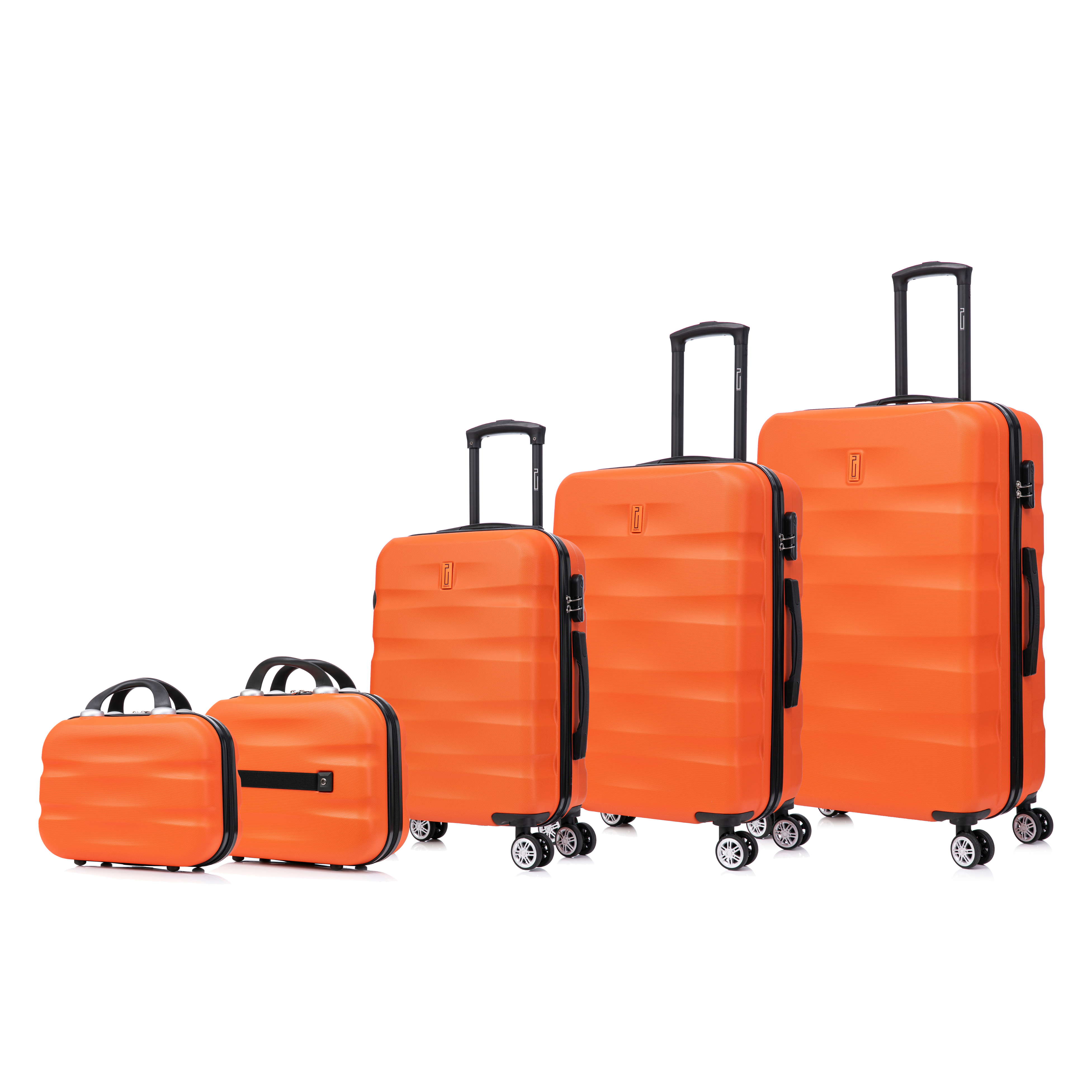 Set valises 5 pièces AeroWave – cabine, moyenne, grande + 2 vanity - Vert