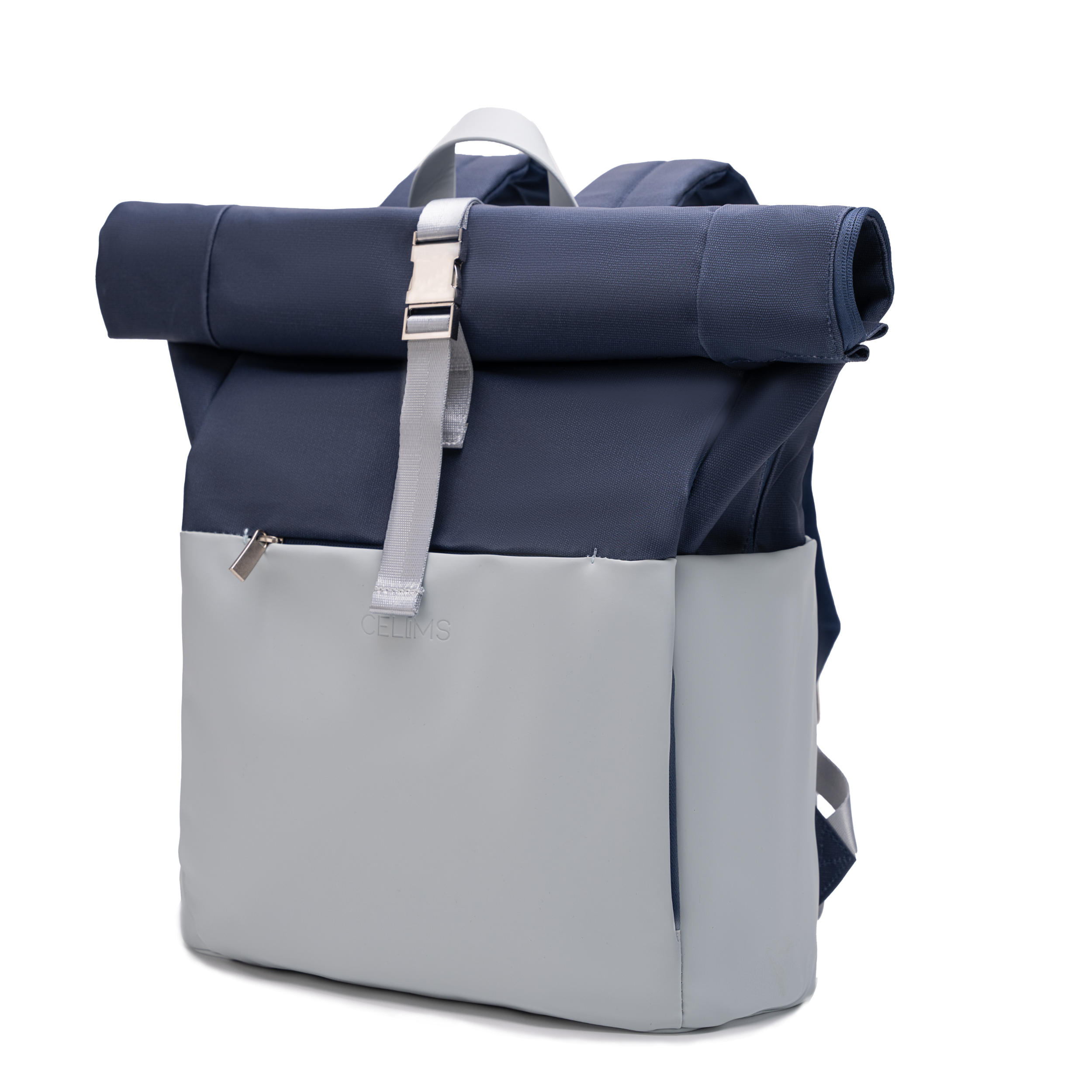 Zaino Roll-Top CELIMS - Bagaglio a mano 40x30x20cm - Impermeabile e ultra resistente - Grigio