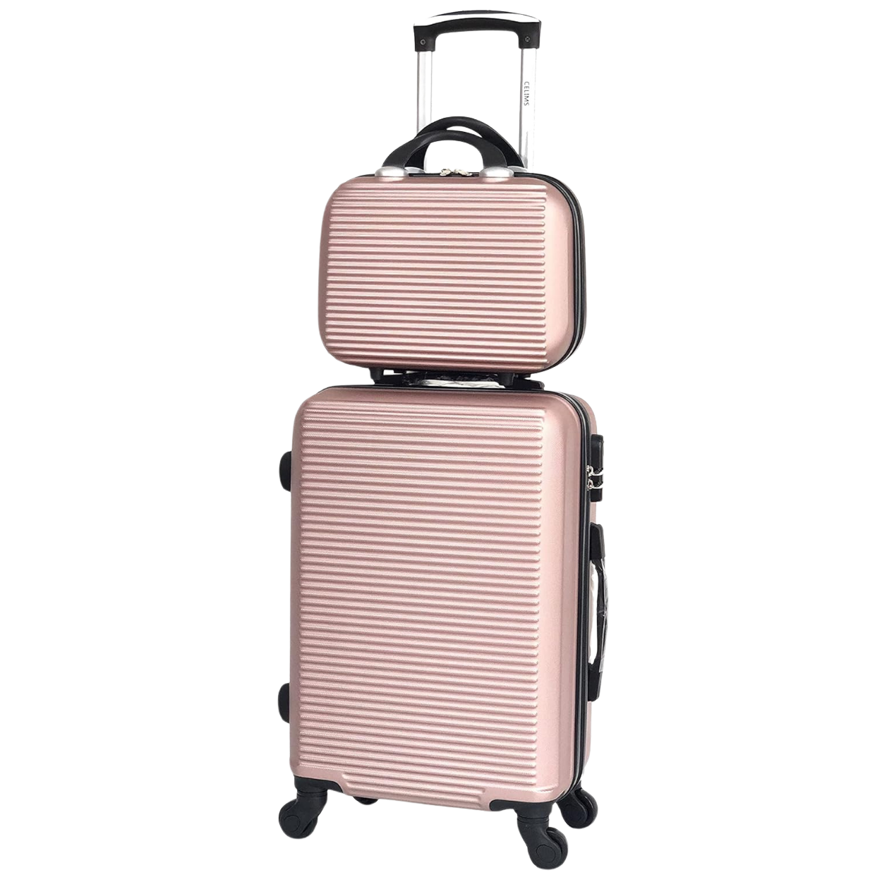 Juego de maletas WEEK-END de 6 piezas | Maleta de cabina | Maleta Mediana | Maleta grande | 2x Neceser – Oro Rosa