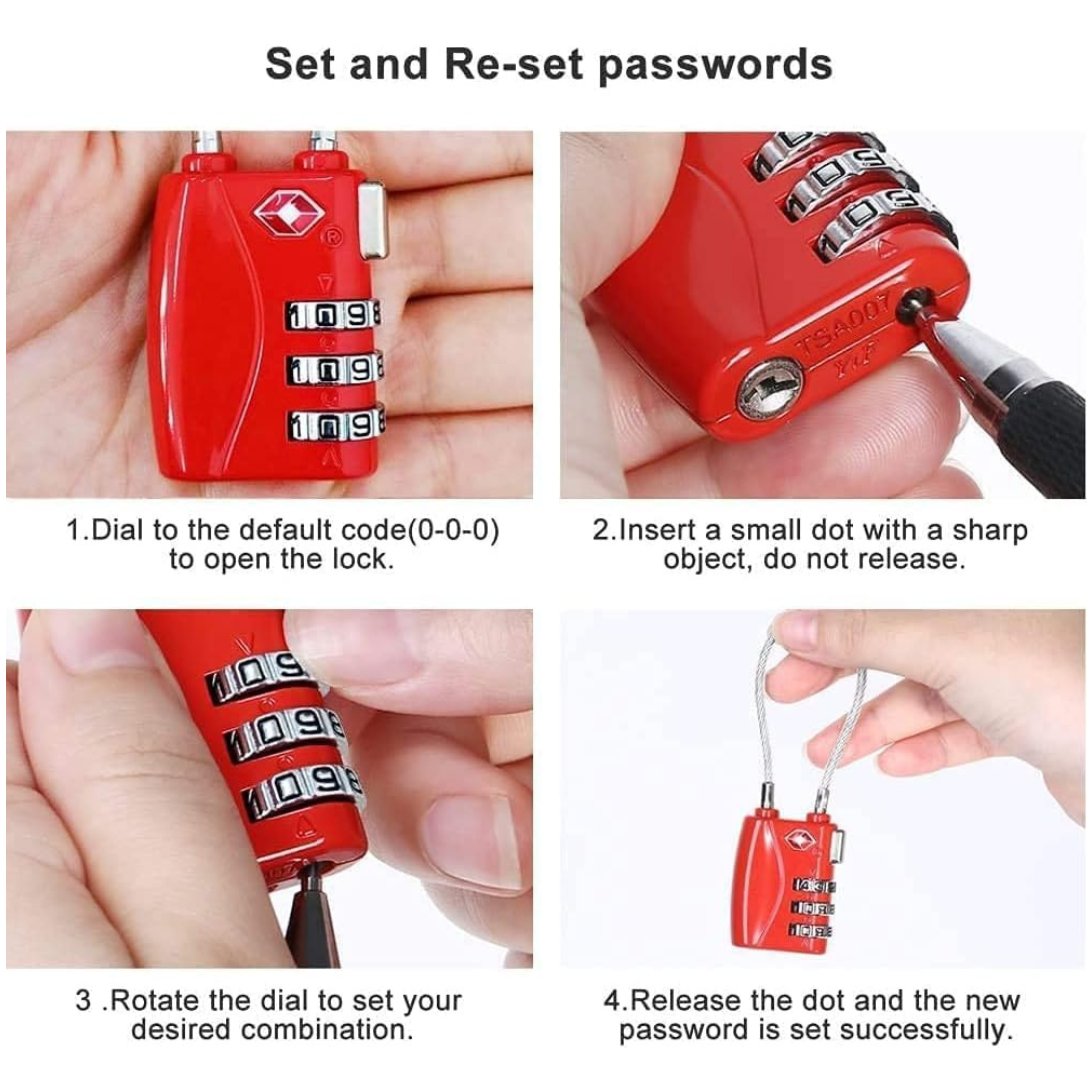 TSA Gepäckschloss für Flugzeuge | Zahlenschloss | Kofferschloss | Idealer Schutz für Ihr Gepäck |