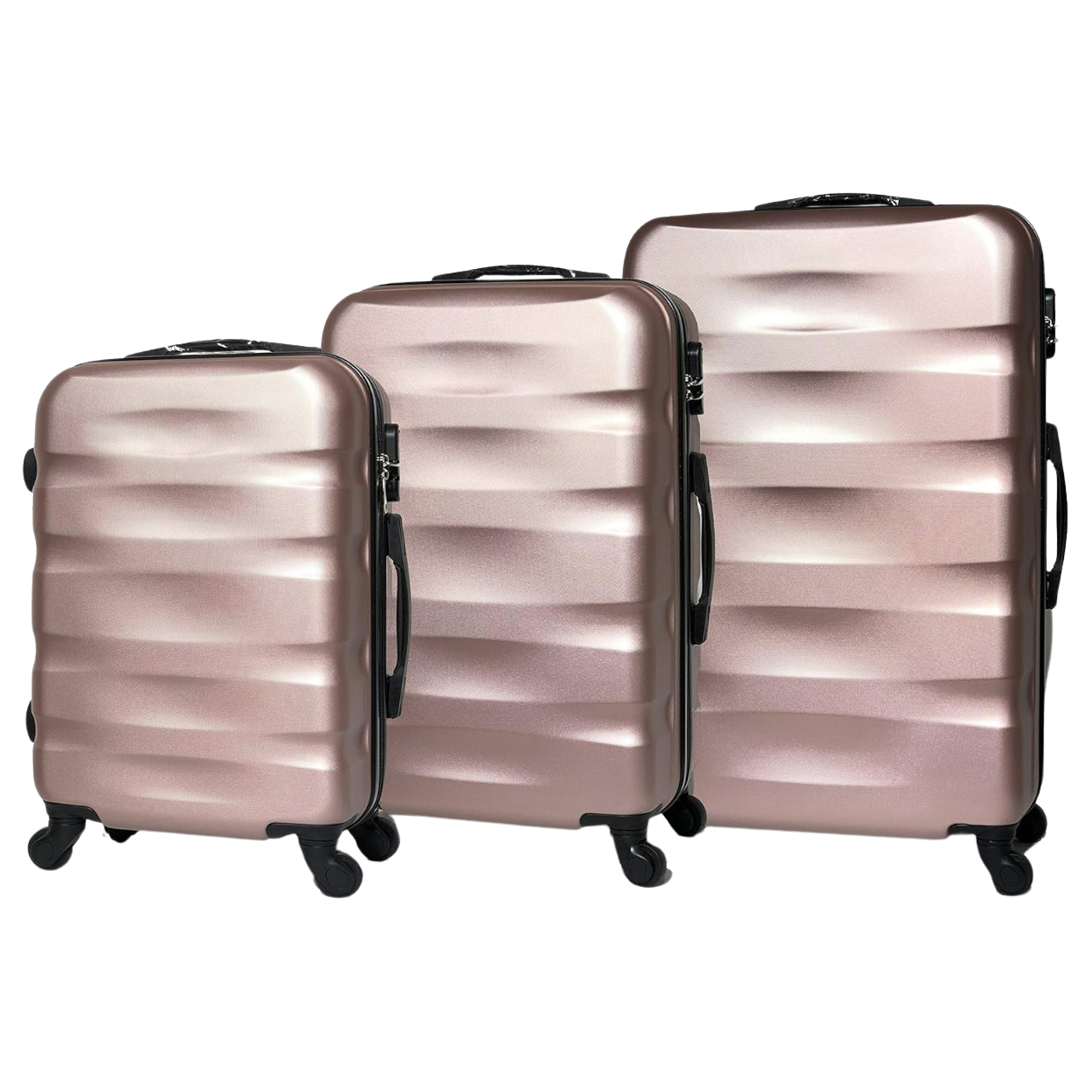 AeroWave 3-teiliges Kofferset | Kabinenkoffer | Mittlerer Koffer | Großer Koffer – Grün