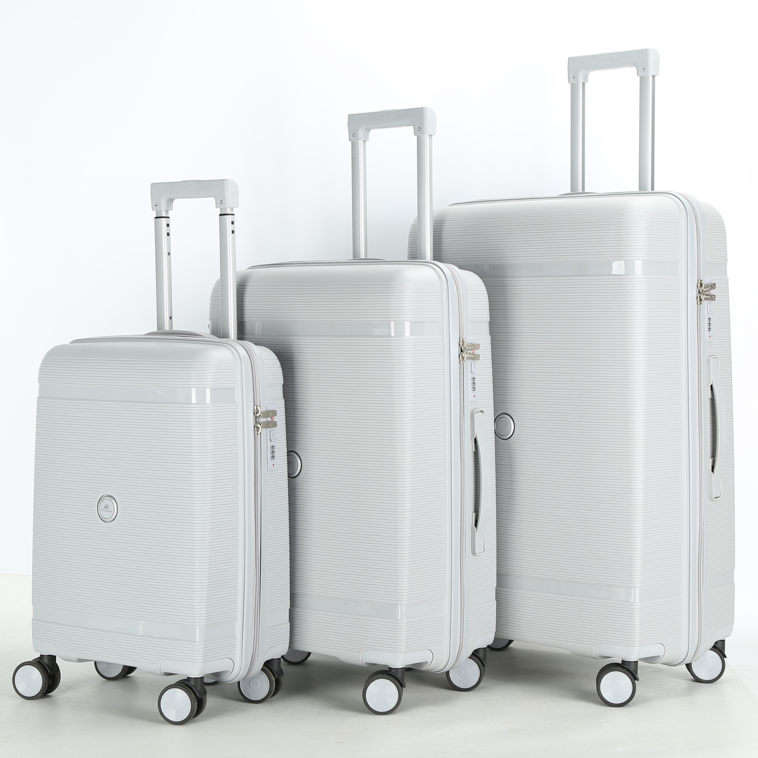 Set 3 Valigie – Polipropilene (XL-75cm) (L-65cm) (S-55cm) – Grigio