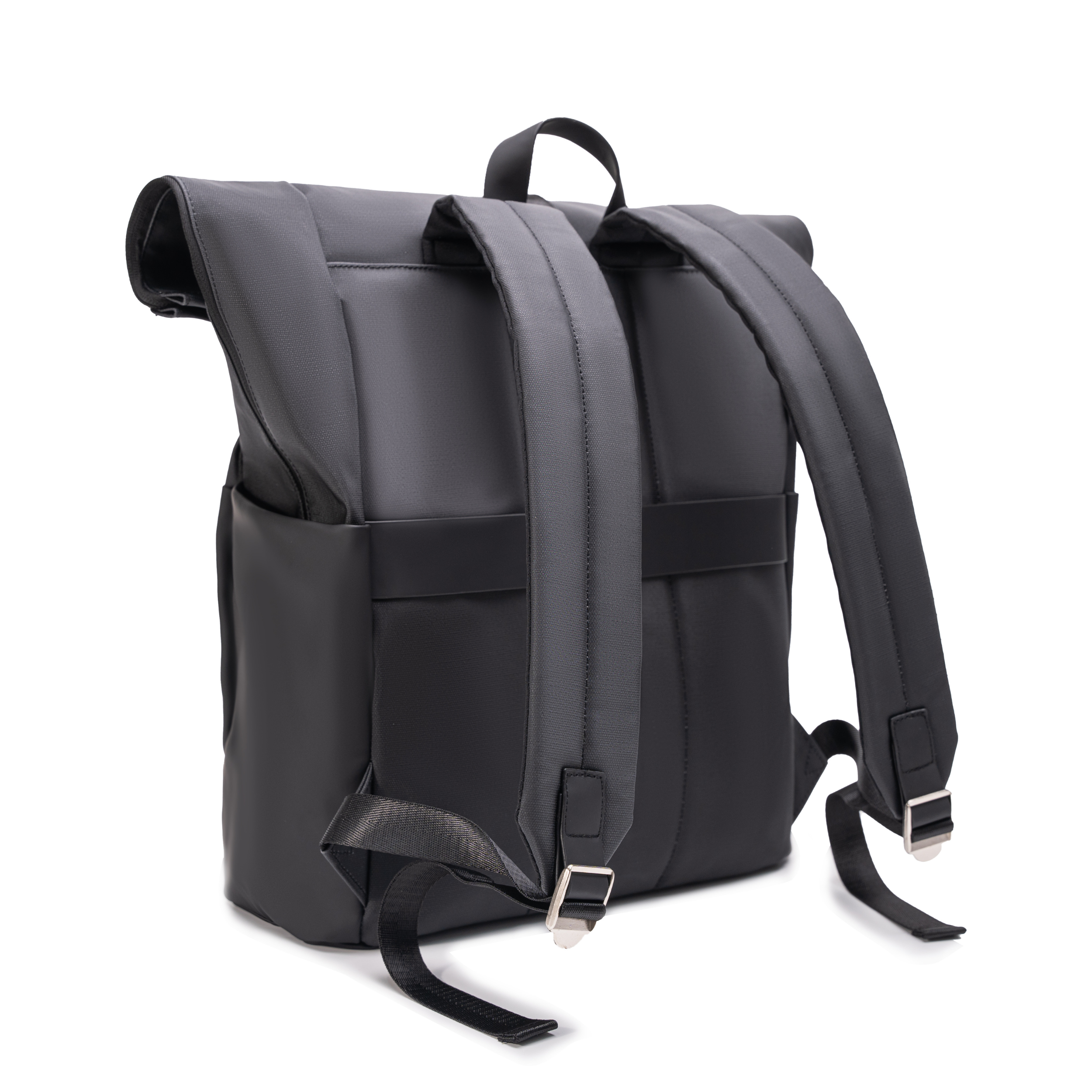 Zaino Roll-Top CELIMS - Bagaglio a mano 40x30x20cm - Impermeabile e ultra resistente - Nero