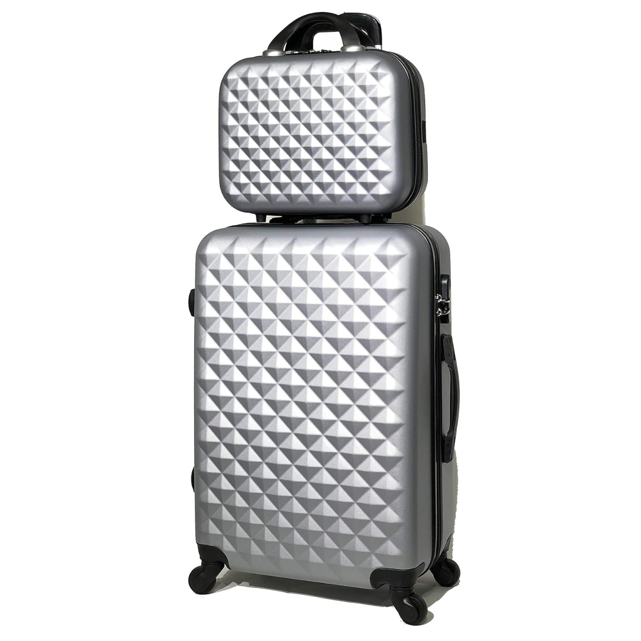 Valise Moyenne avec Vanity Urban | Valise Rigide | 65x40x25 | Argent - Celims France