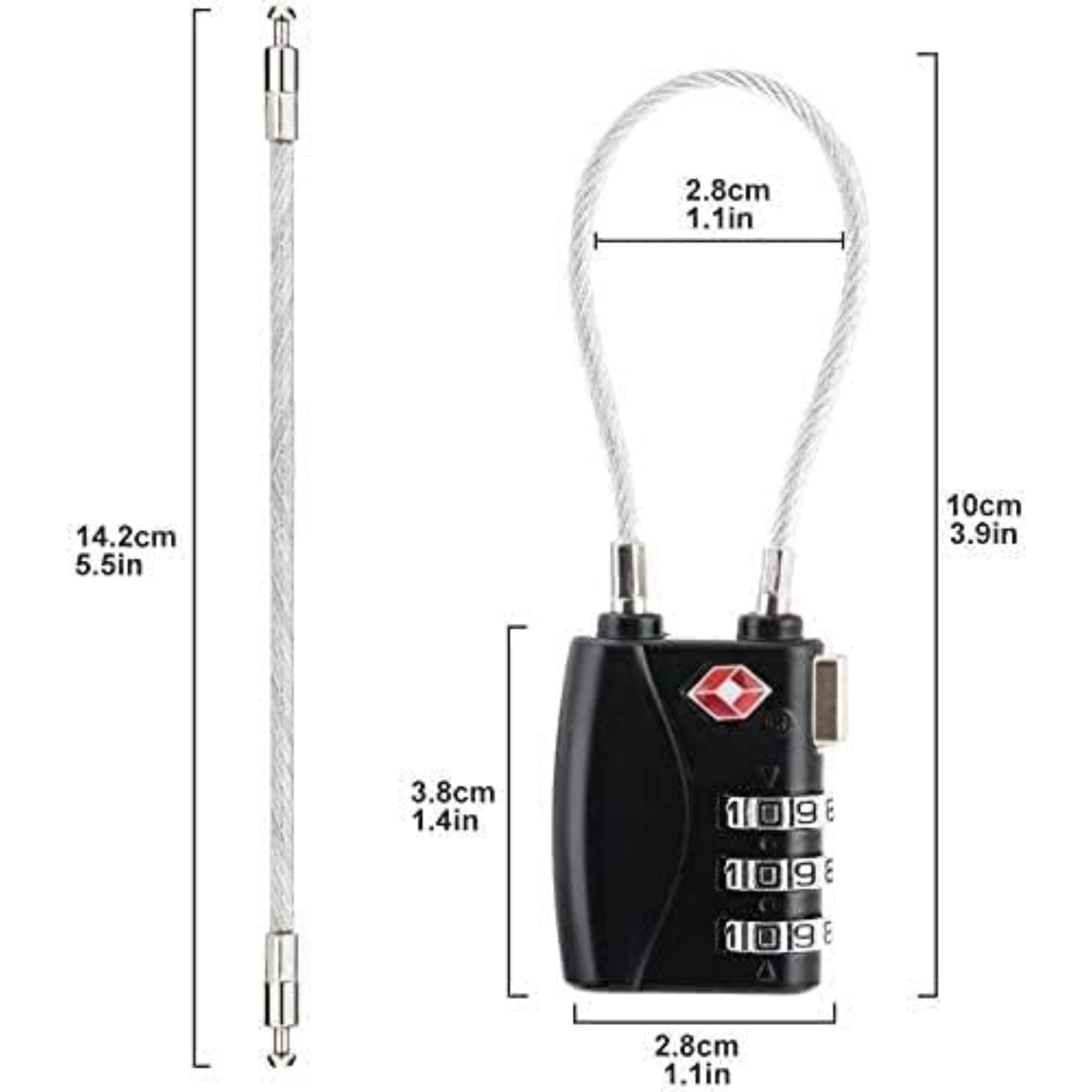 TSA Gepäckschloss für Flugzeuge | Zahlenschloss | Kofferschloss | Idealer Schutz für Ihr Gepäck |