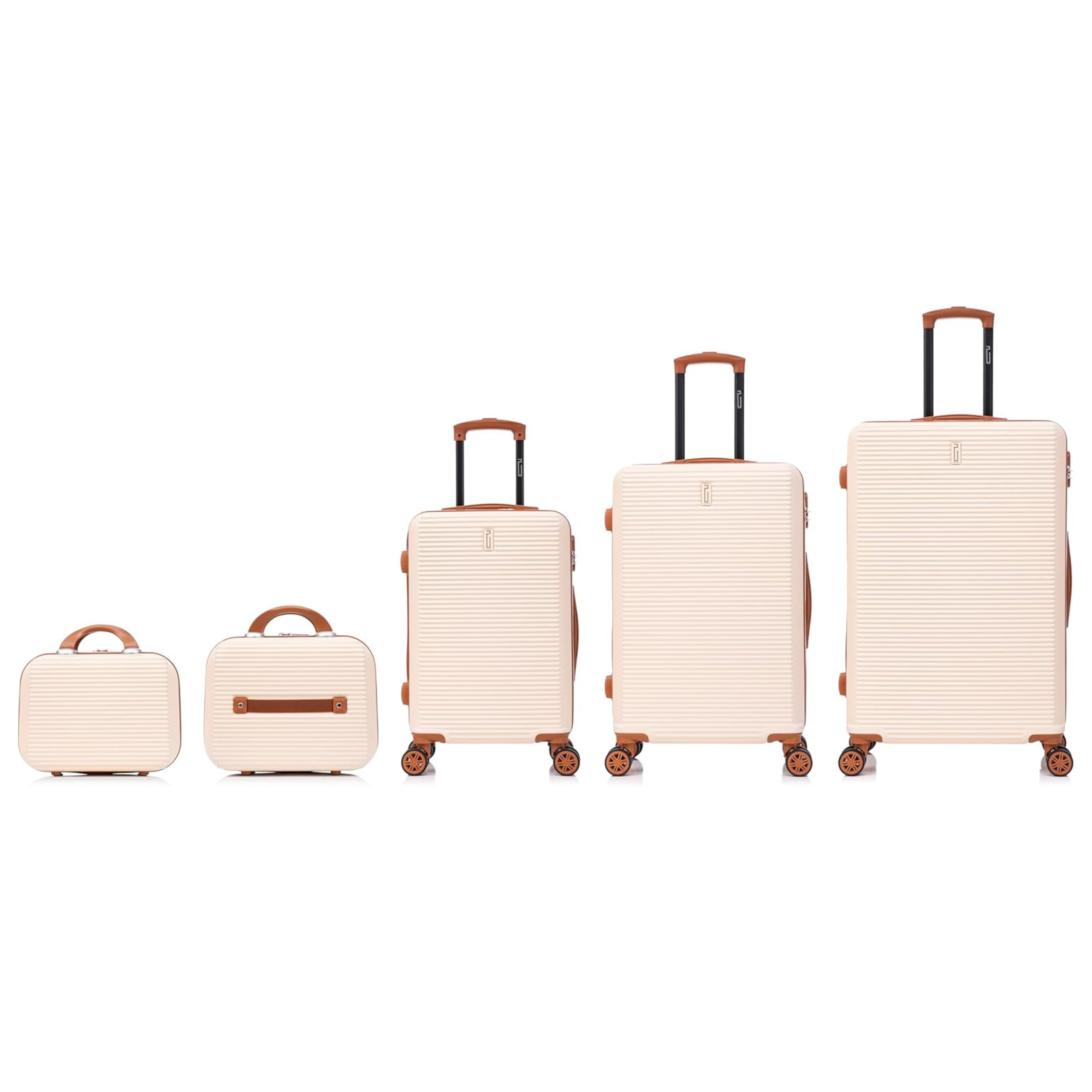 5-piece Week-end suitcase set | Cabin suitcase | Medium suitcase | Large suitcase | 2x Vanity case - Rose Gold