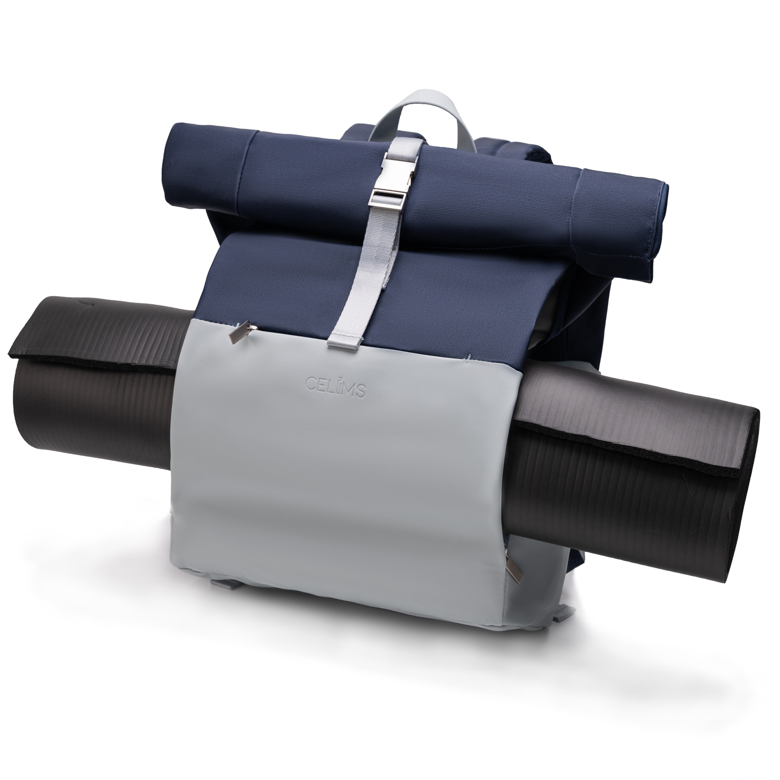 Zaino Roll-Top CELIMS - Bagaglio a mano 40x30x20cm - Impermeabile e ultra resistente - Grigio