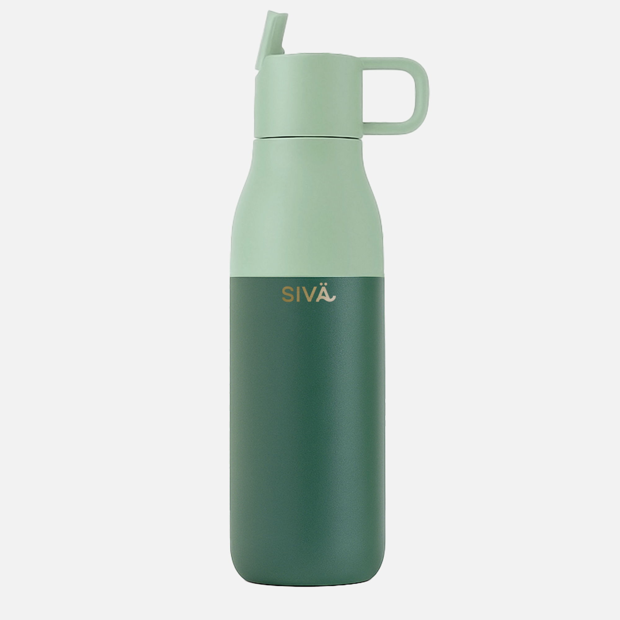SIVÄ - Borraccia a tenuta stagna e isolata | Borraccia in acciaio inossidabile resistente con filtro al carbone naturale | Borraccia termica | 740 ml | 12 ore di freddo e 8 ore di caldo | Verde