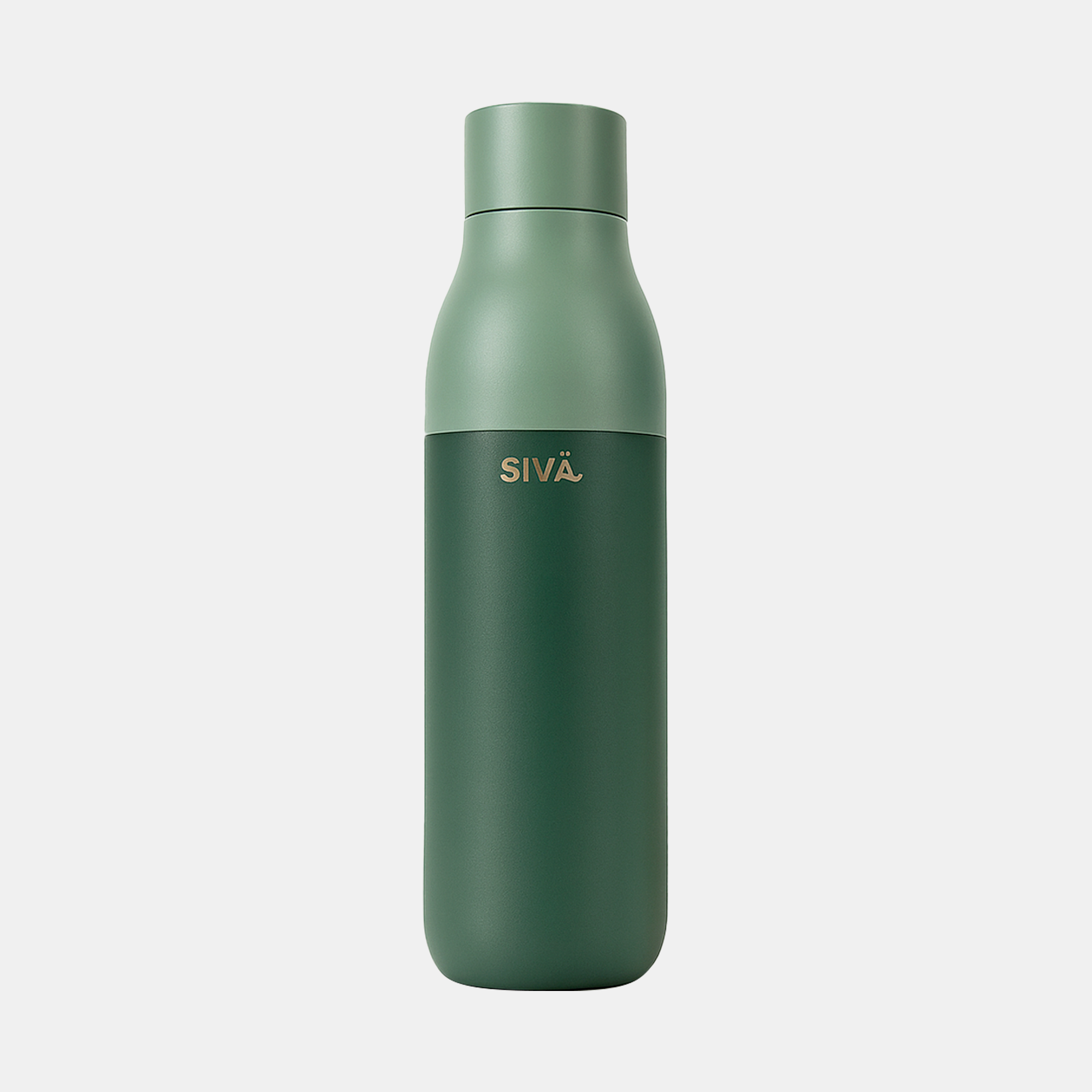SIVÄ - Borraccia a tenuta stagna e isolata | Borraccia in acciaio inossidabile resistente con filtro al carbone naturale | Borraccia termica | 740 ml | 12 ore di freddo e 8 ore di caldo | Verde