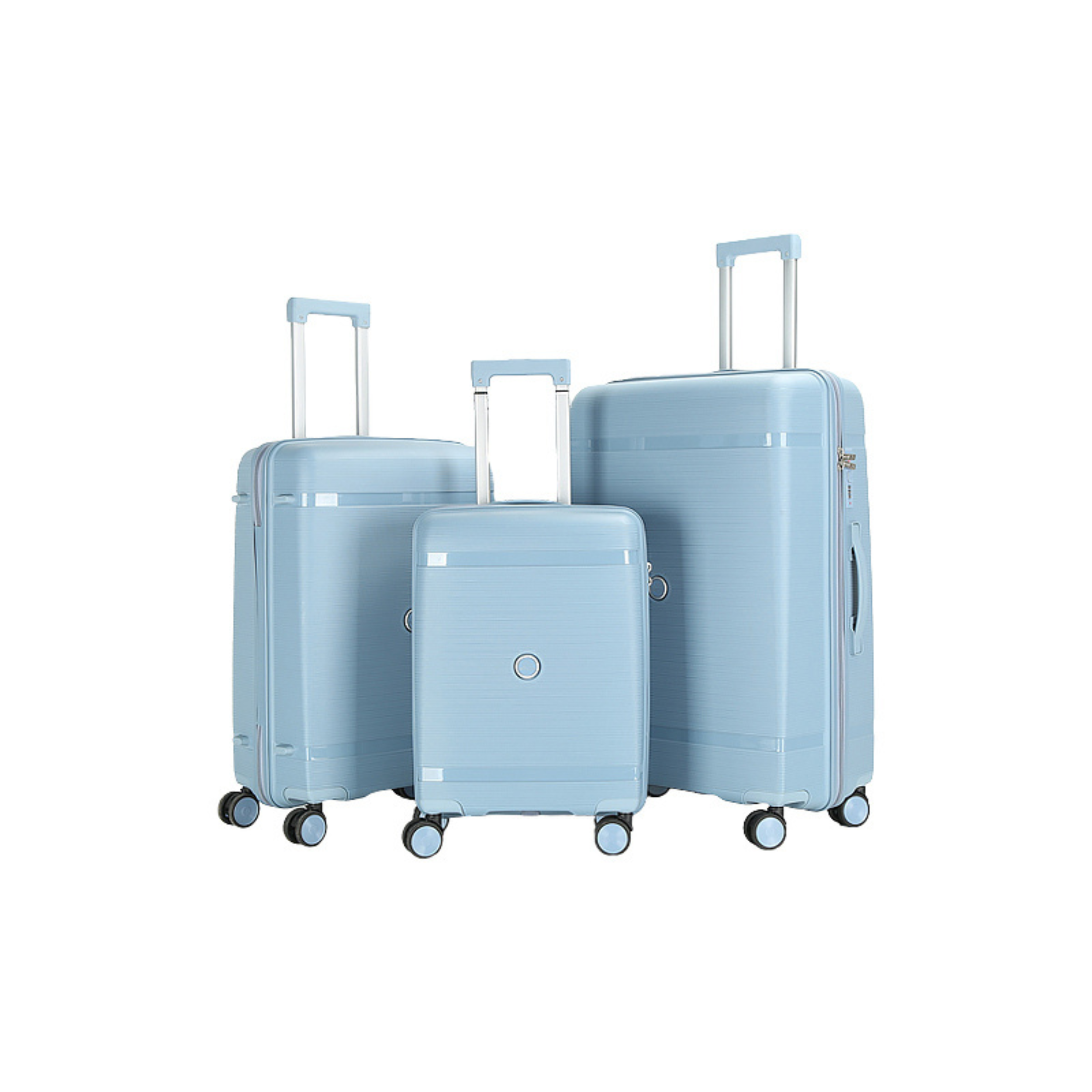Set 3 Valigie – Polipropilene (XL-75cm) (L-65cm) (S-55cm) – Blu Pastello