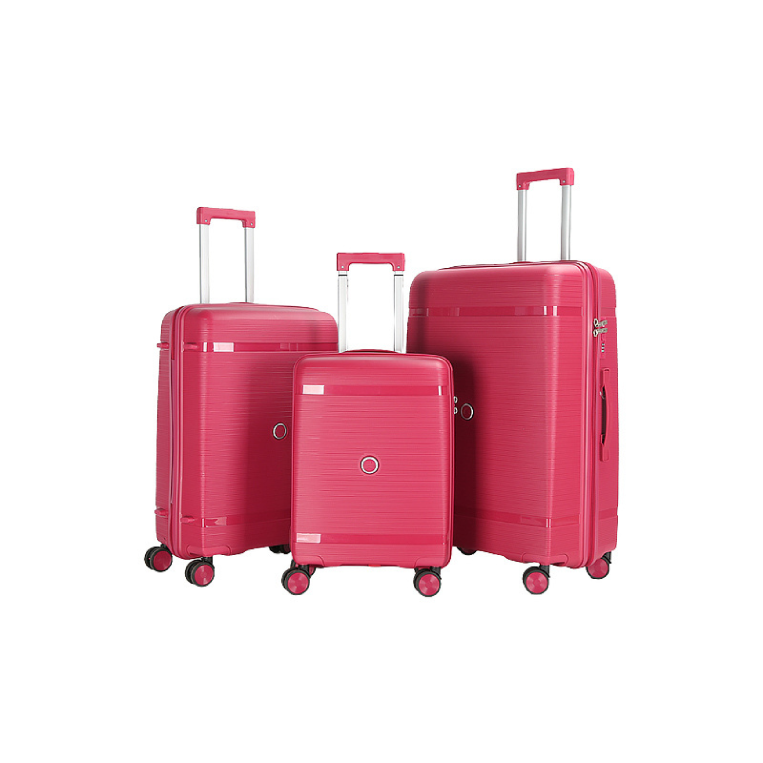 Set 3 Valigie – Polipropilene (XL-75cm) (L-65cm) (S-55cm) – Rosa Fucsia