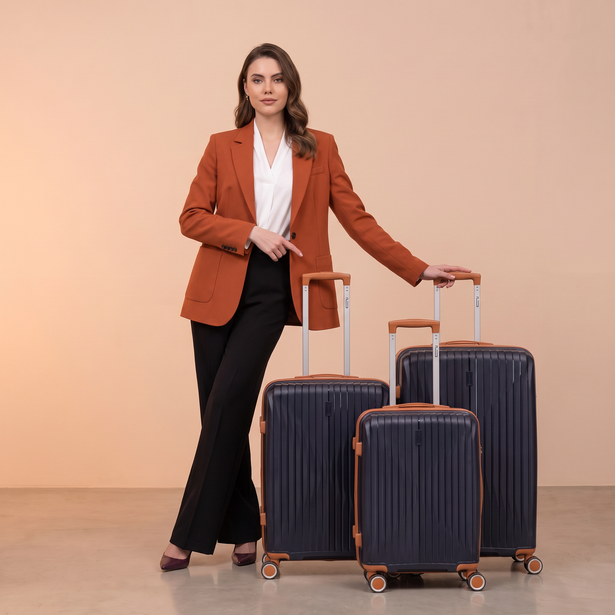 SET - Set di 3 valigie - Polipropilene (XL-75cm) (L-65cm) (S-55cm)