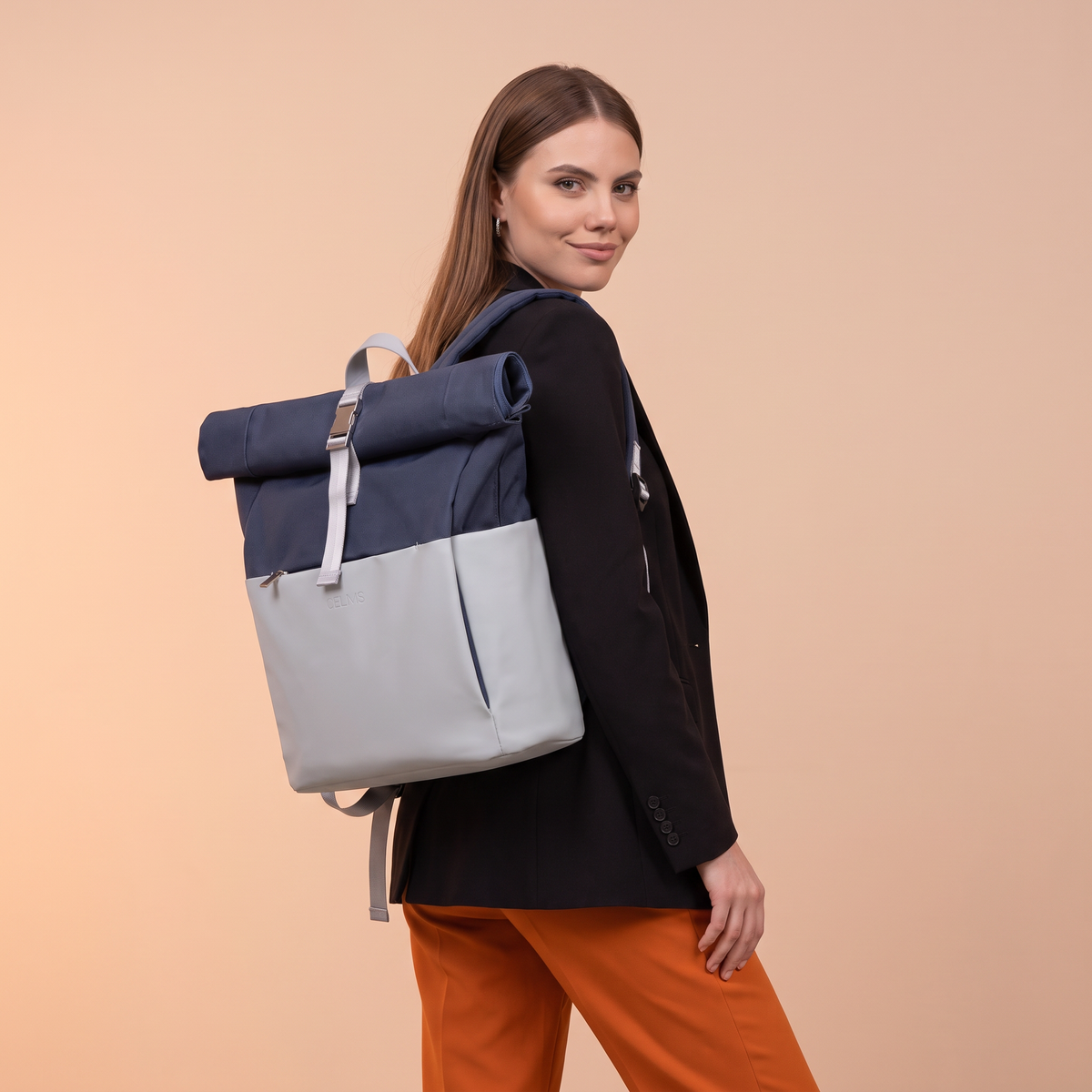 Zaino Roll-Top CELIMS – Bagaglio a mano compatibile EasyJet 45×36×20 cm – Impermeabile e ultra resistente