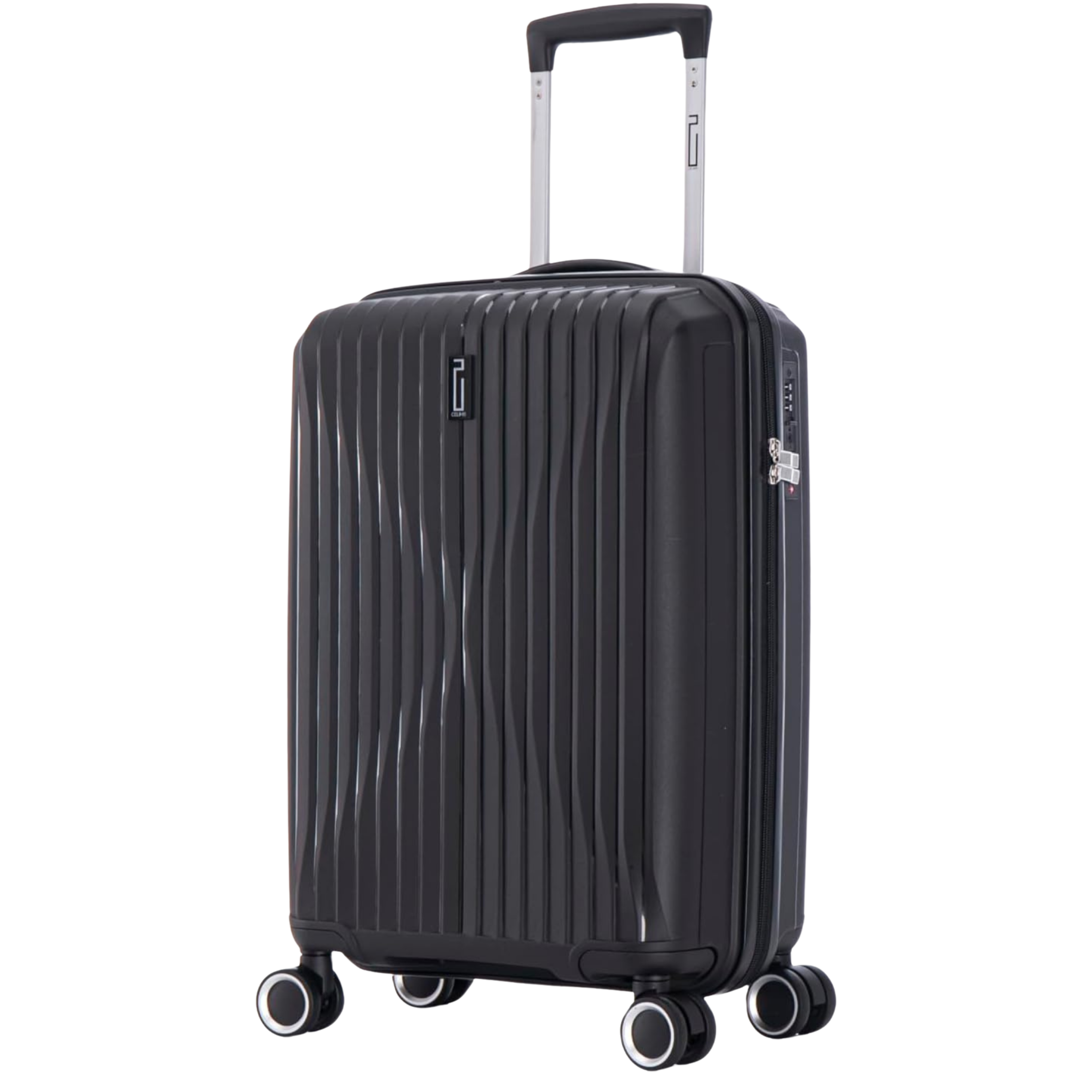 Kabinenkoffer aus Polypropylen | Koffer aus Polypropylen | 55x40x20 | Schwarz