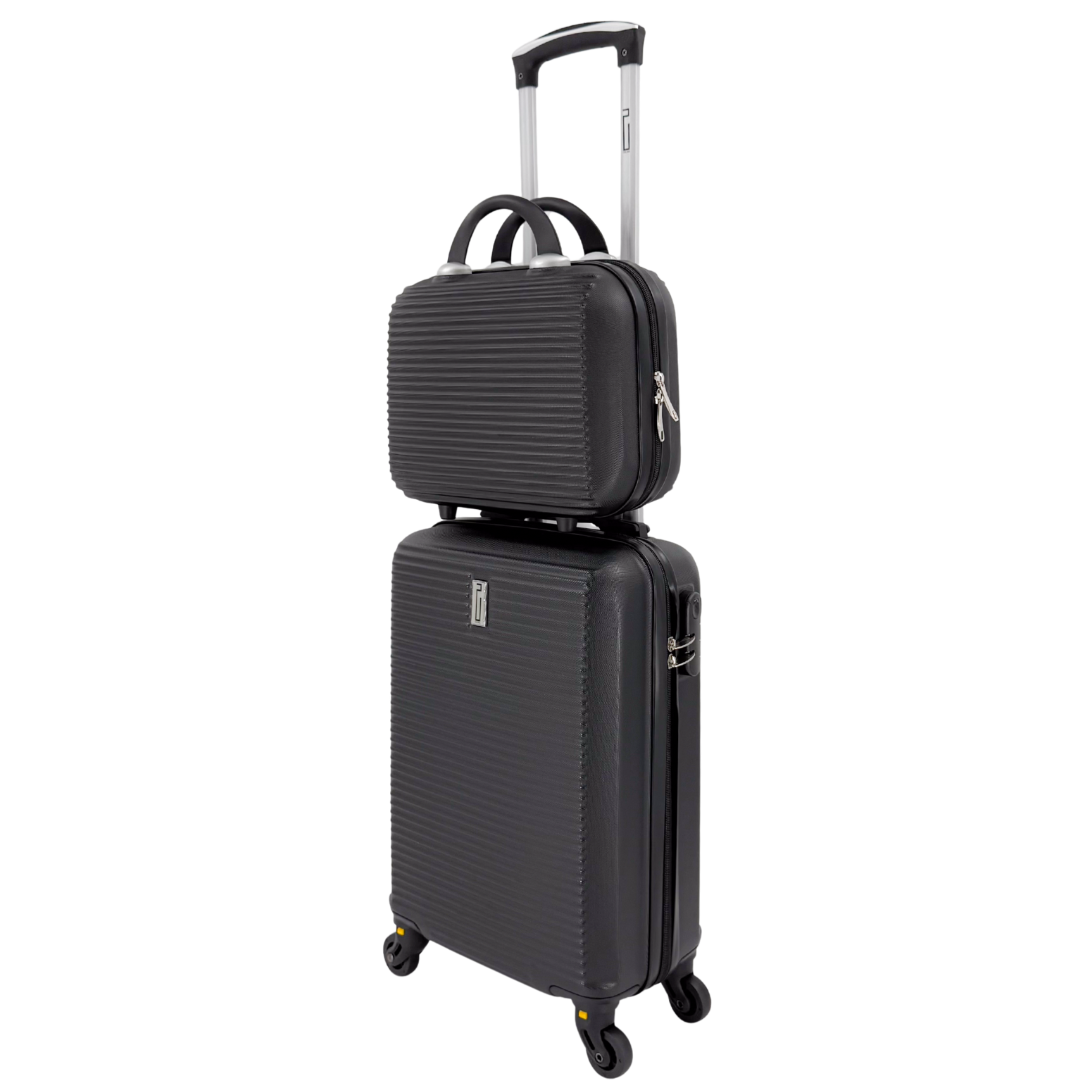 Valigia da cabina con beauty case per il weekend | Valigia piccola | Dimensioni: 45x36x20 | Nero