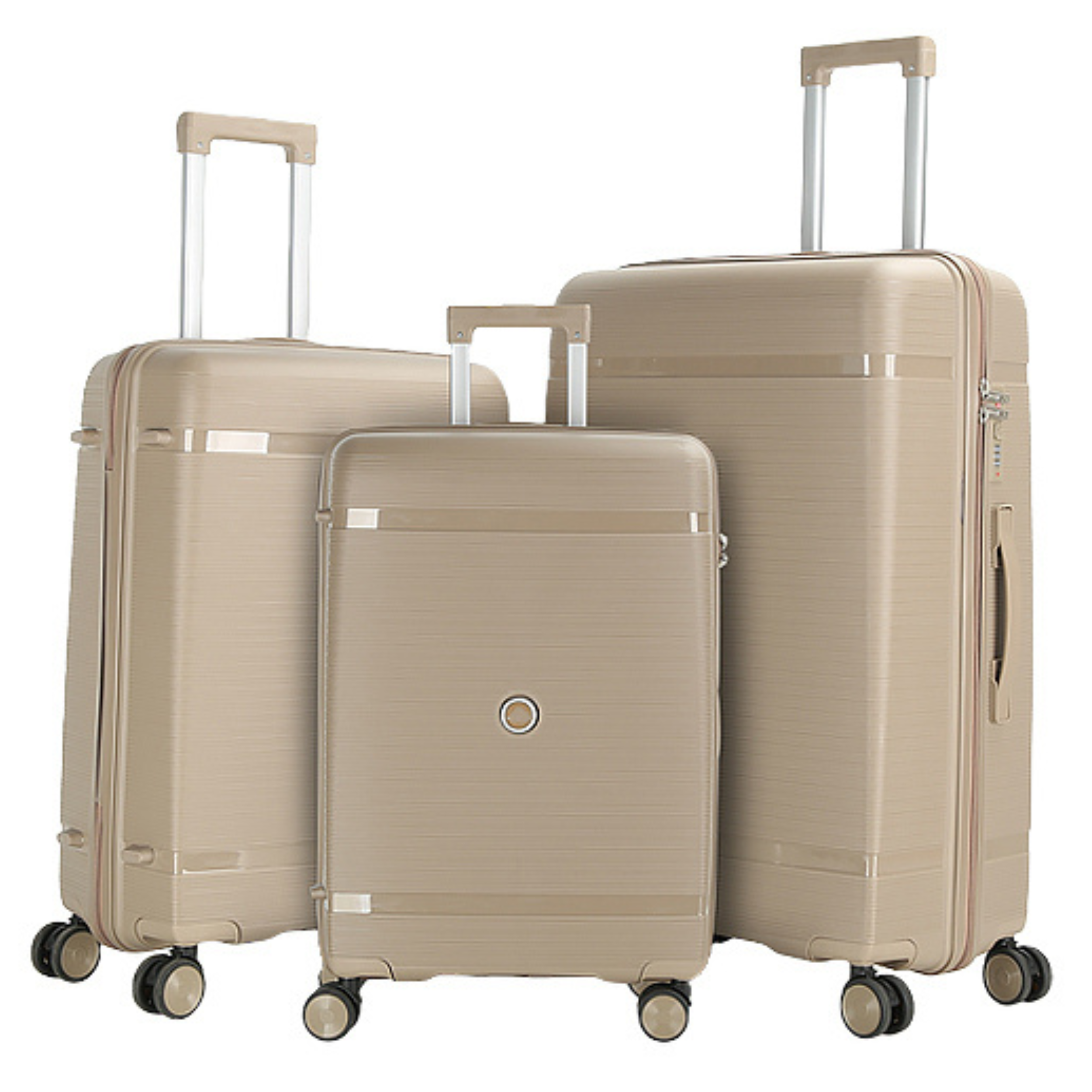 Set 3 Valises – Polypropylène (XL-75cm) (L-65cm) (S-55cm) – Kaki
