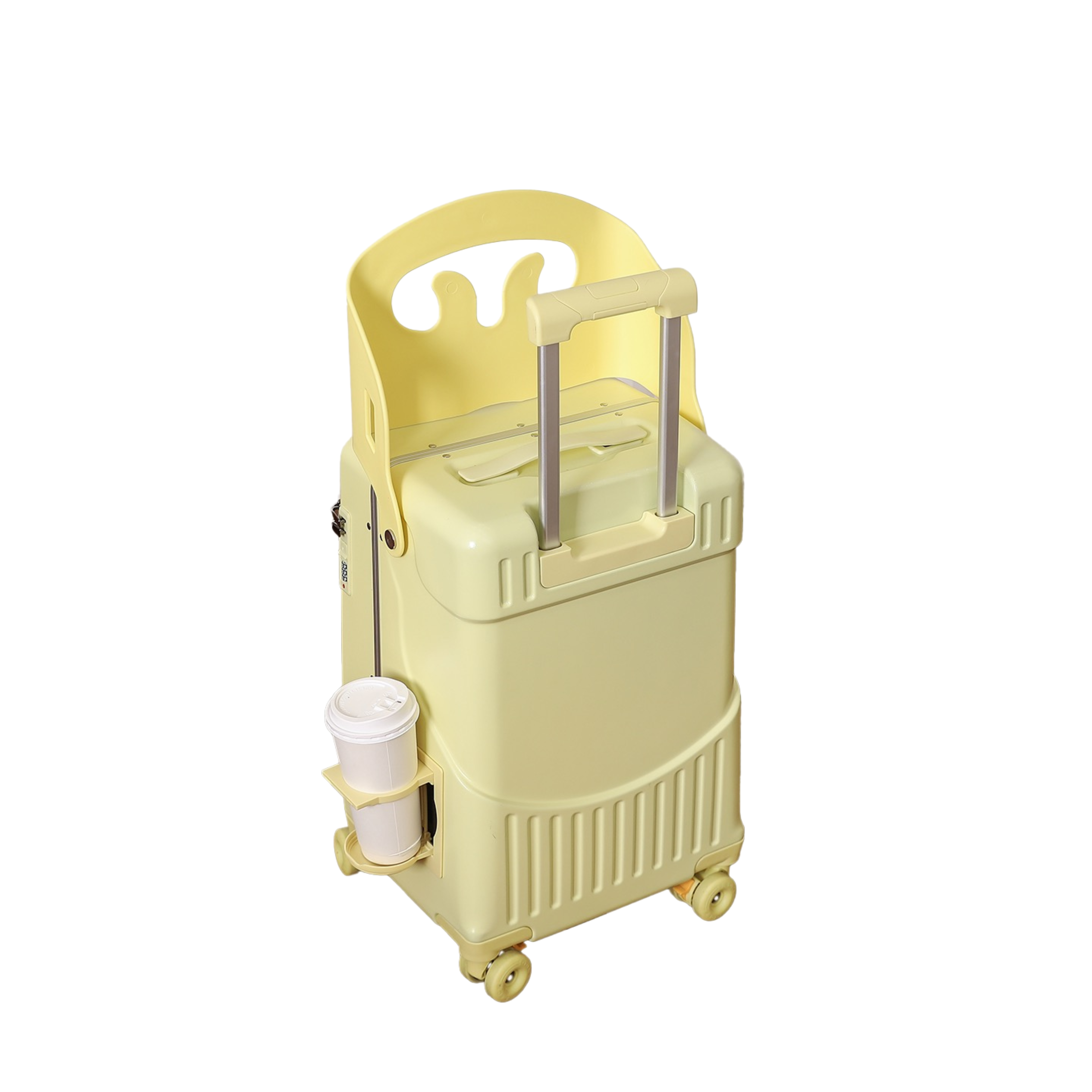 Valise Cabine avec Siège Enfant PopSeat - 55x35x25 - Porte USB - roulettes Ultra Résistantes avec Frein - Porte Gobelet - Cadenas