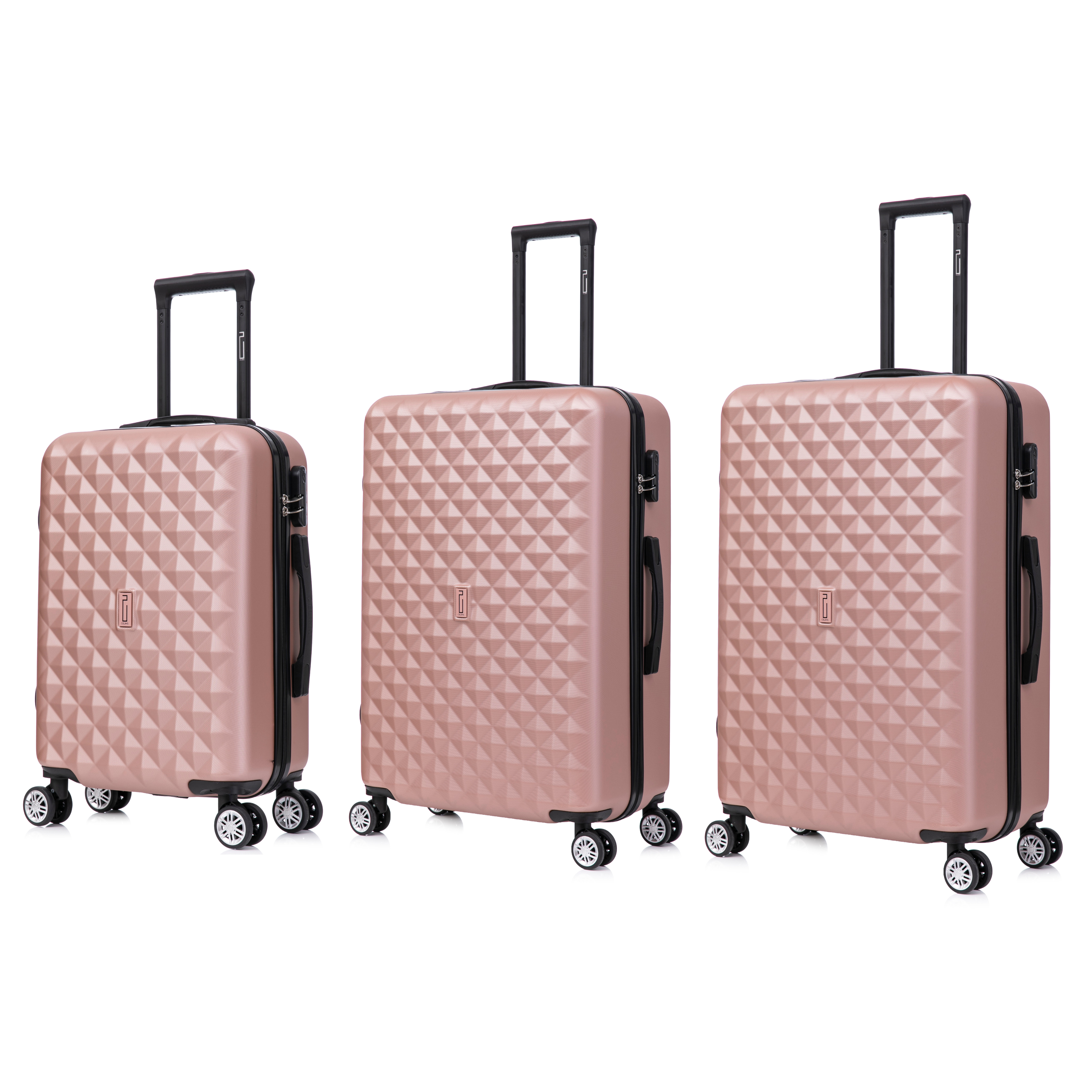 Juego de maletas urbanas de 3 piezas | Maleta de cabina | Maleta Mediana | Maleta grande – Oro rosa