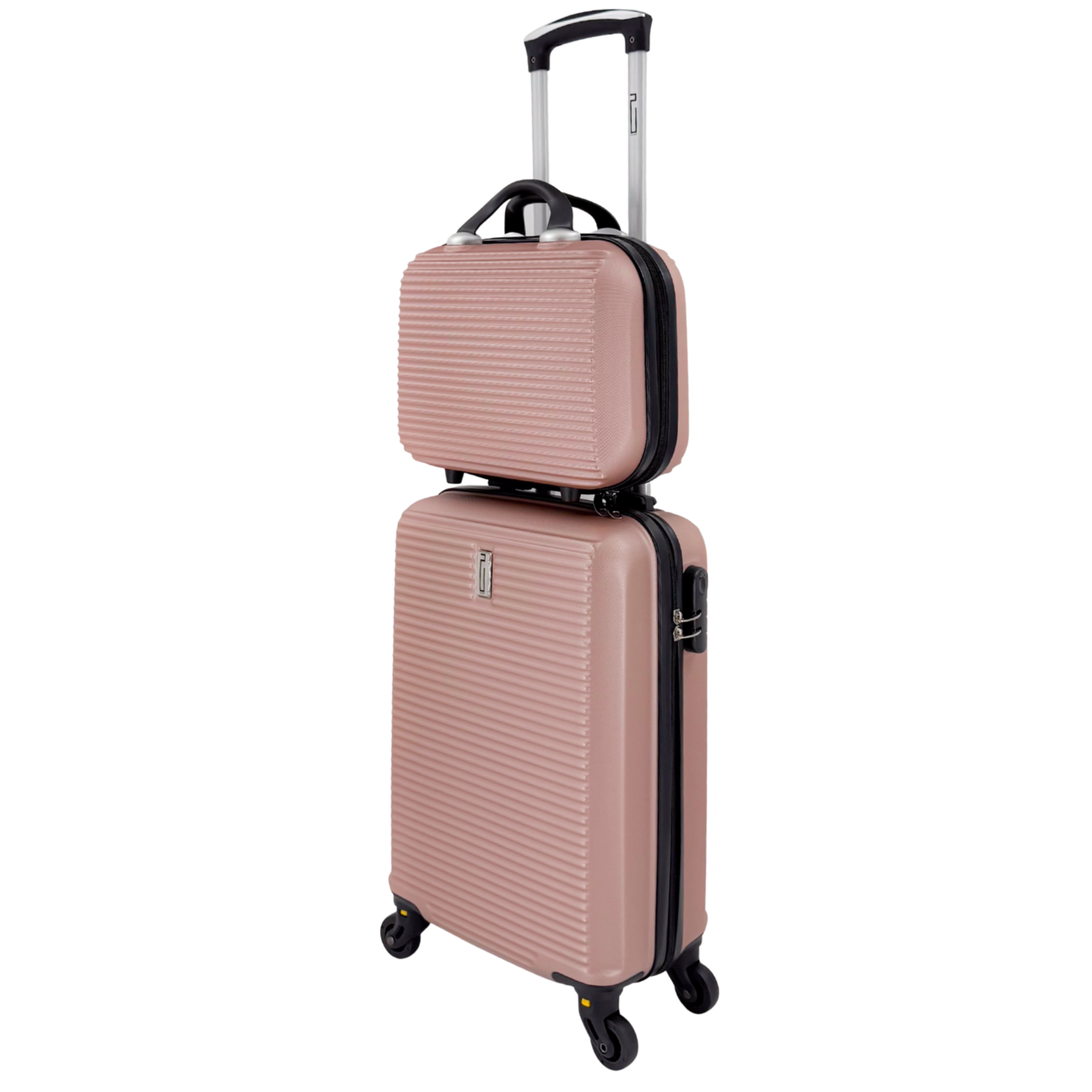 Valigia da cabina con beauty case per il weekend | Valigia piccola | Dimensioni: 45x36x20 | Oro rosa