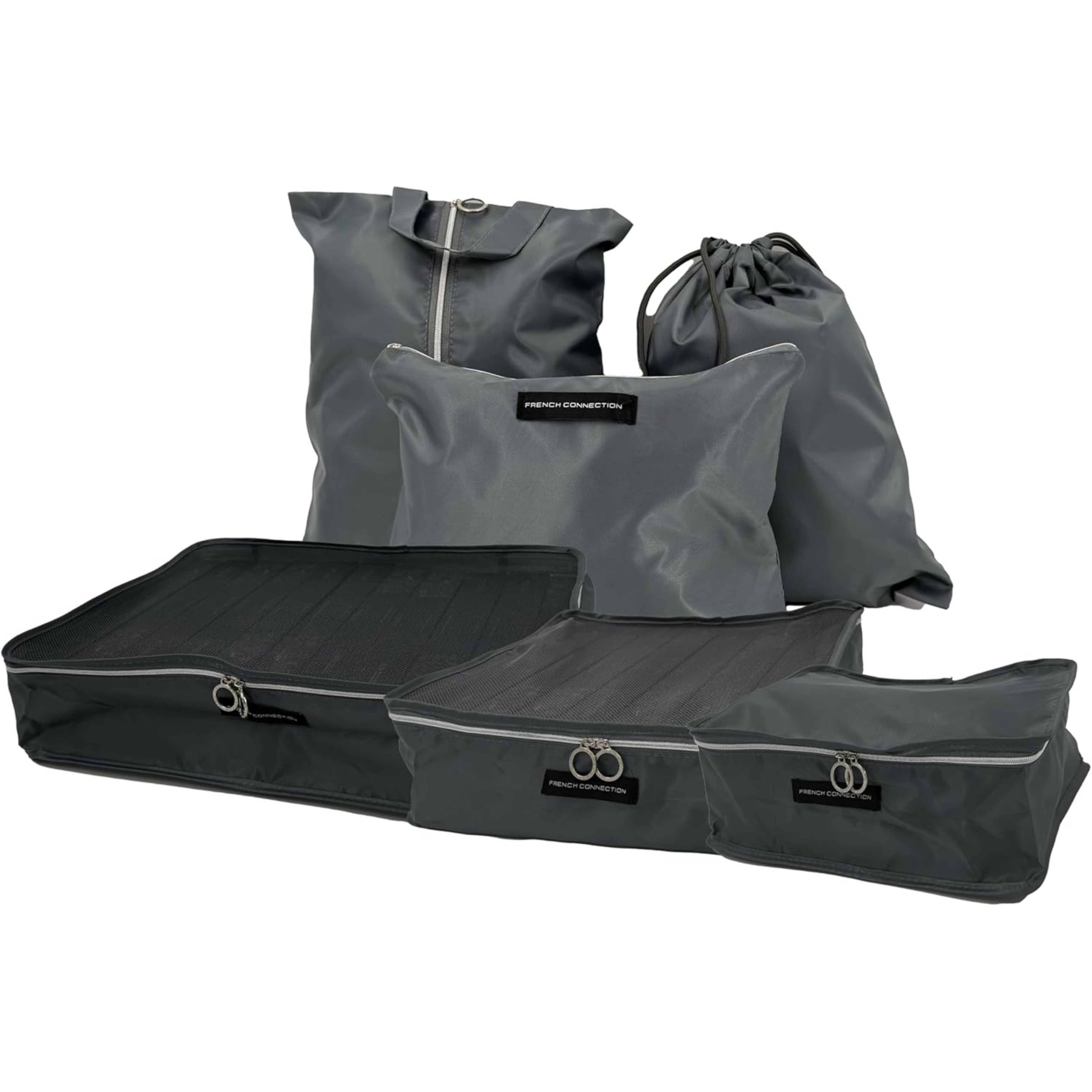 Organisateurs de Voyage | Lot de 6 pièces | Organiseurs de Bagage | Cubes de Rangement Valise Légers et Résistants Gris