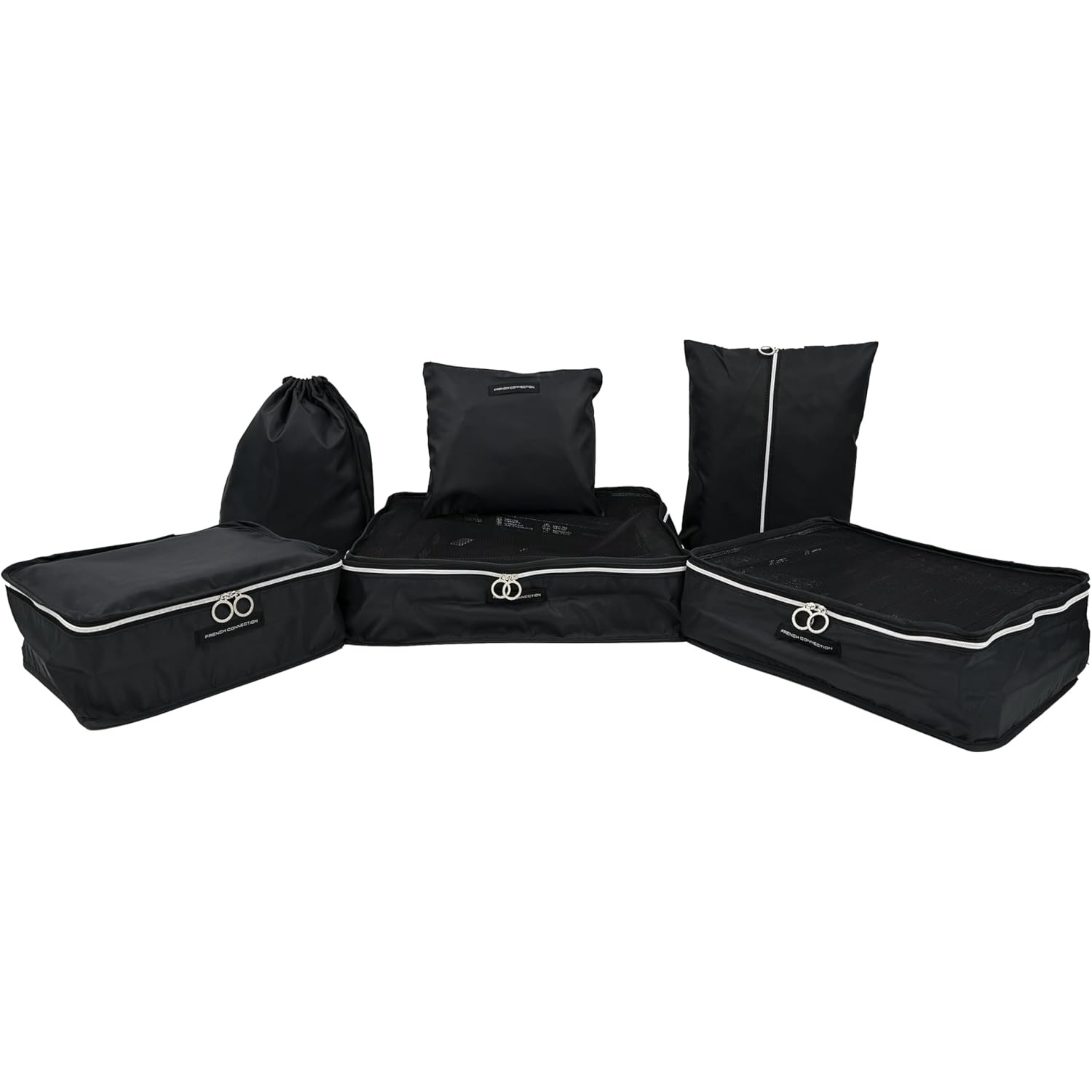 Organisateurs de Voyage | Lot de 6 pièces | Organiseurs de Bagage | Cubes de Rangement Valise Légers et Résistants Noir