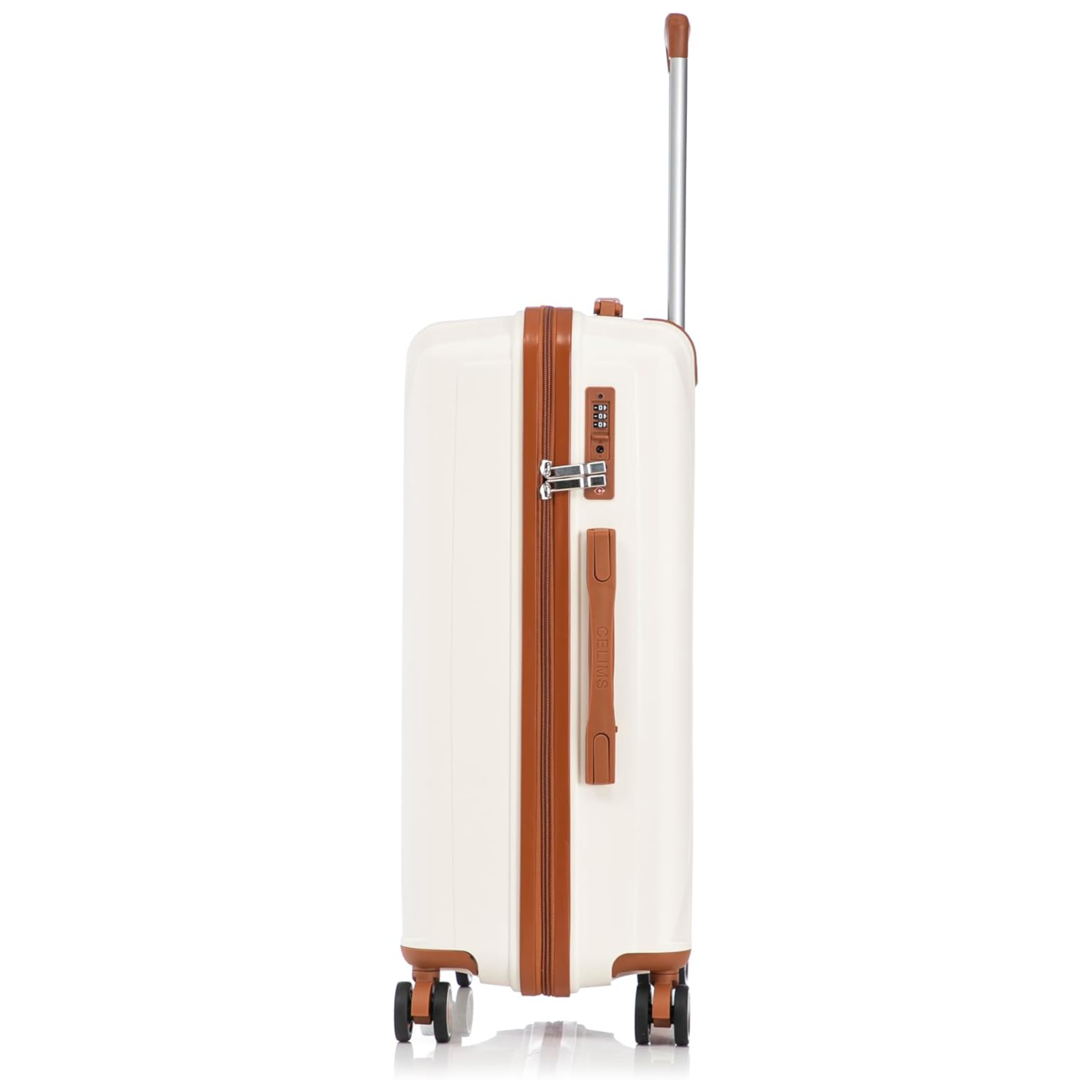 Set Valise 3 pièces En Polypropylène | Valise Cabine | Valise Moyenne | Valise Grande – Beige