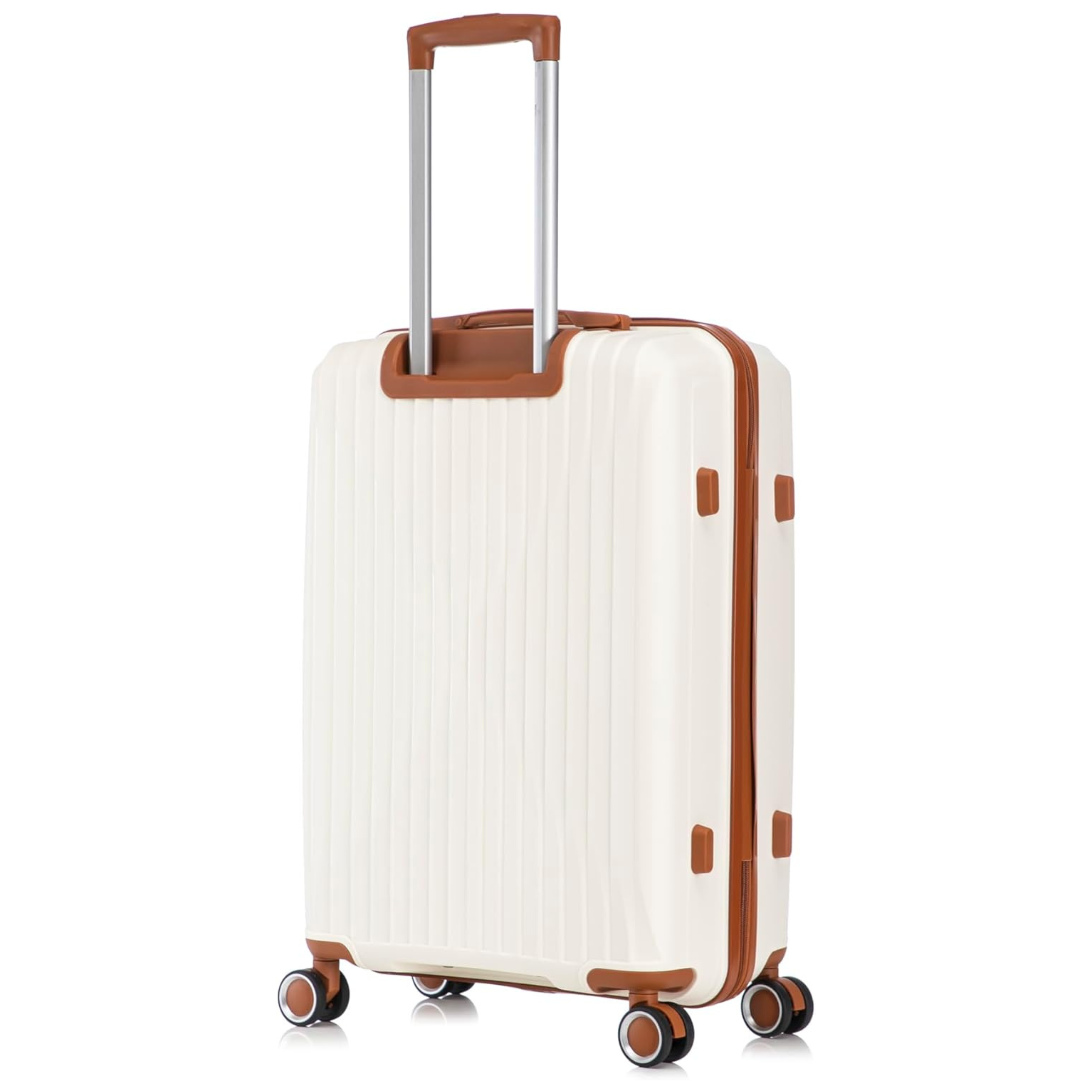 Set Valise 3 pièces En Polypropylène | Valise Cabine | Valise Moyenne | Valise Grande – Beige