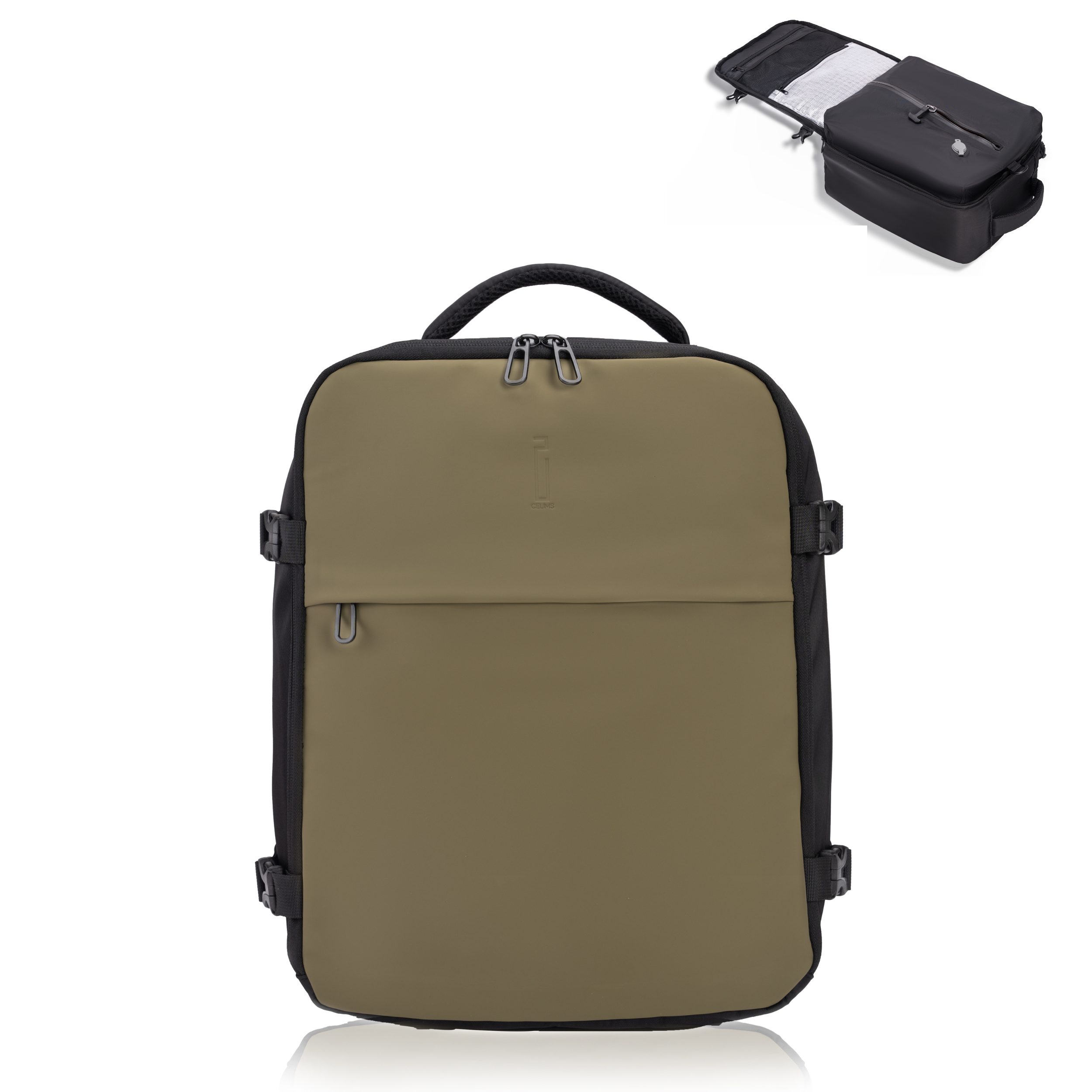 Zaino sottovuoto CELIMS 40x30x20 - Bagaglio a mano - Impermeabile - Cachi