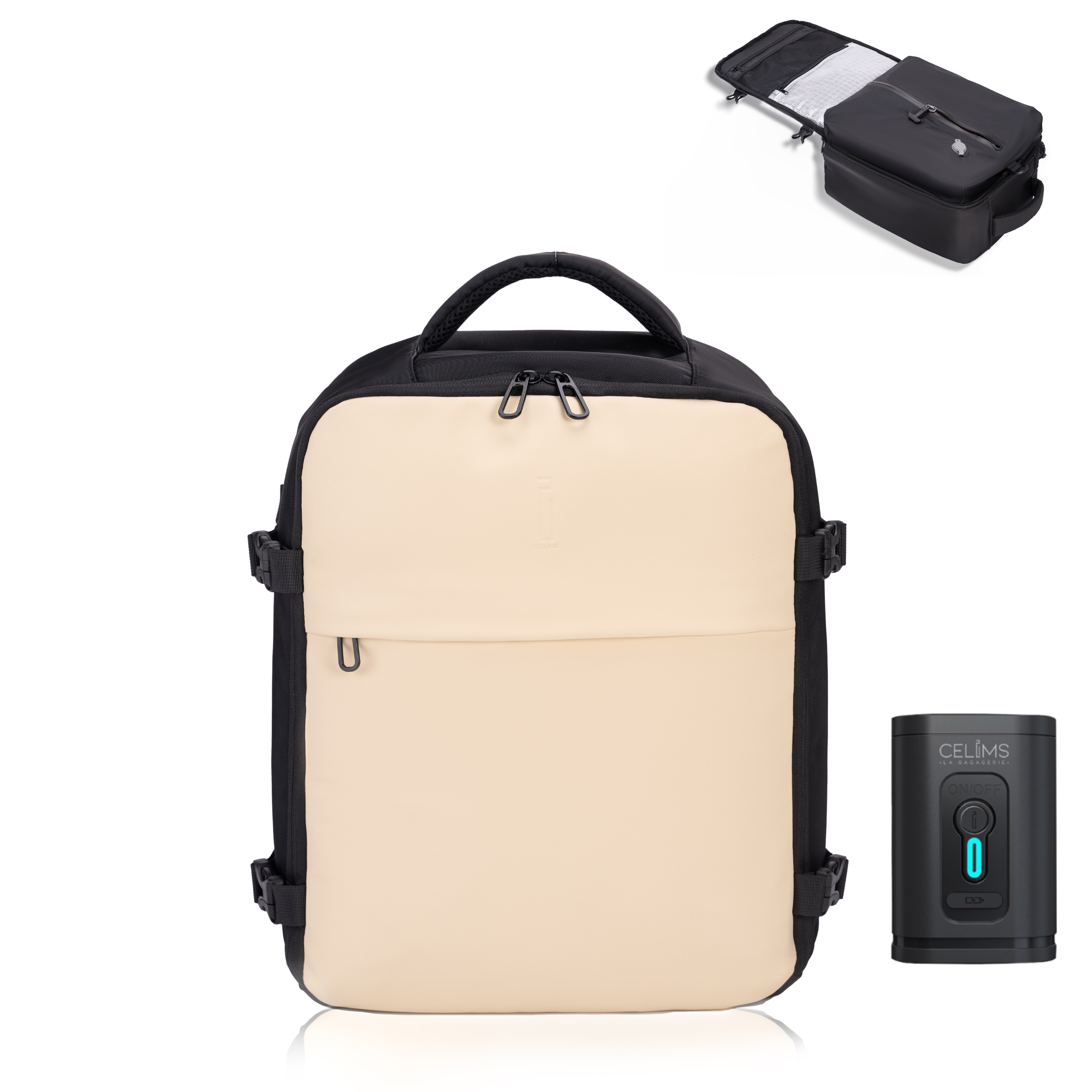 Zaino sottovuoto CELIMS 40x30x20 - Bagaglio a mano - Impermeabile - Nero