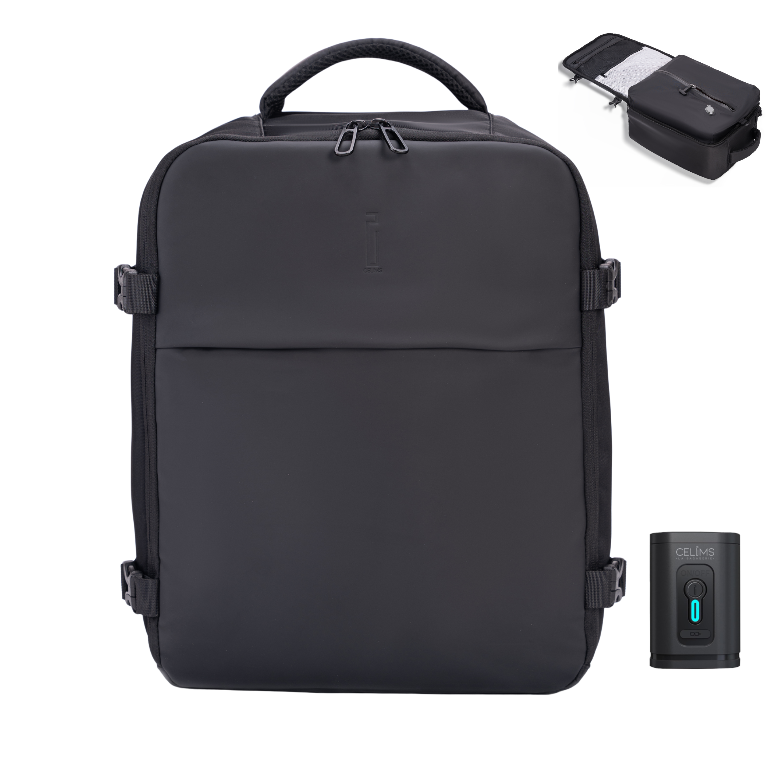 Zaino sottovuoto CELIMS 40x30x20 - Bagaglio a mano - Impermeabile - Nero