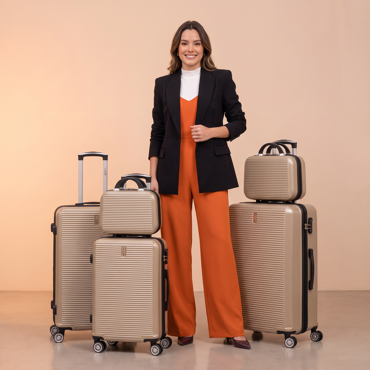 SET - Set di 5 valigie - ABS (XL-75cm) (L-65cm) (S-55cm) 