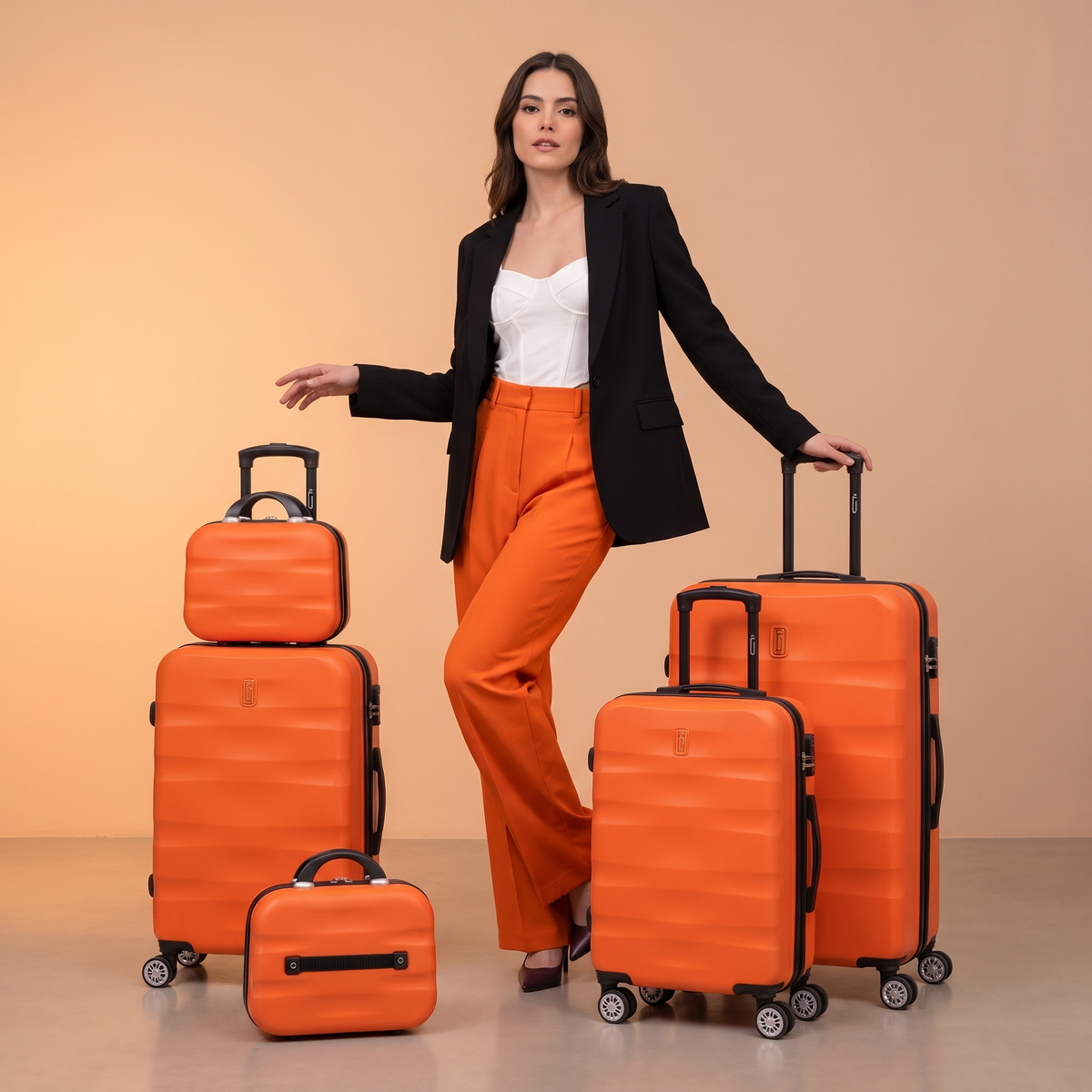SET - Set di 5 valigie - ABS (XL-75cm) (L-65cm) (S-55cm) 