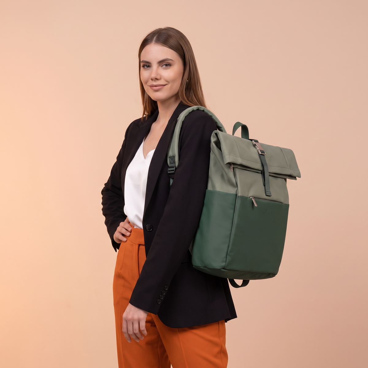Zaino Roll-Top CELIMS – Bagaglio a mano compatibile EasyJet 45×36×20 cm – Impermeabile e Ultra-Resistente